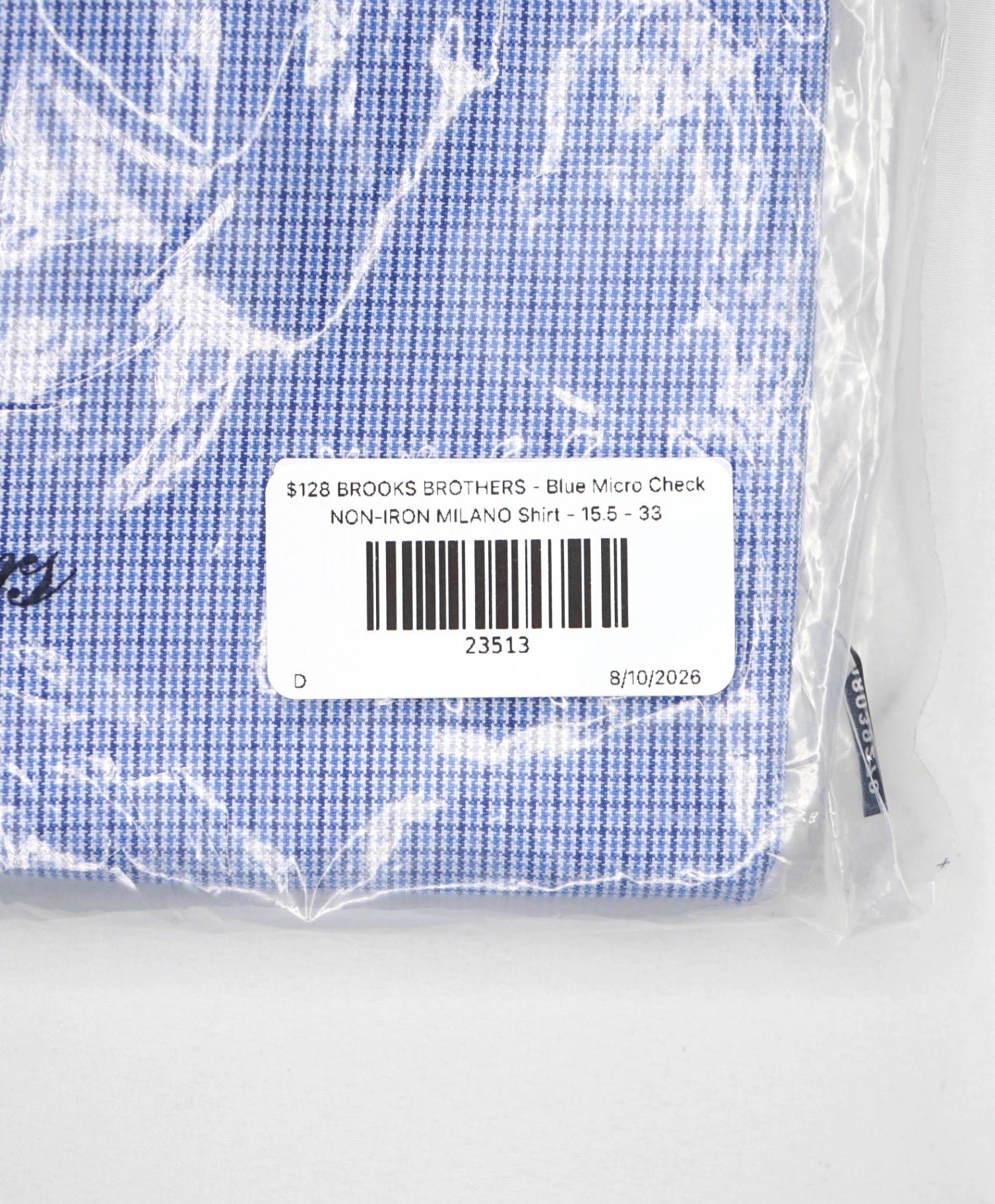 $128 BROOKS BROTHERS - Blue Check NON-IRON MILANO Shirt - 15.5 - 33