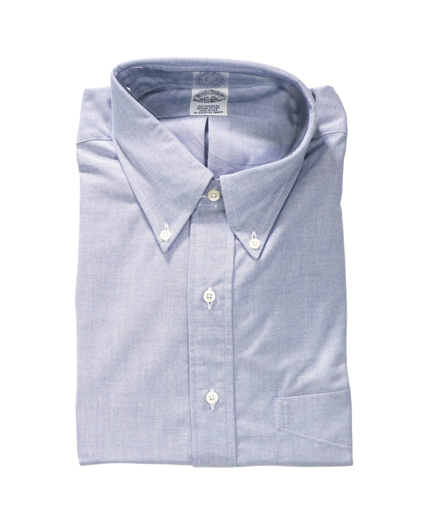 $198 BROOKS BROTHERS - Blue MADE IN USA MAKERS AND MERCHANTS Shirt - 17 - 35