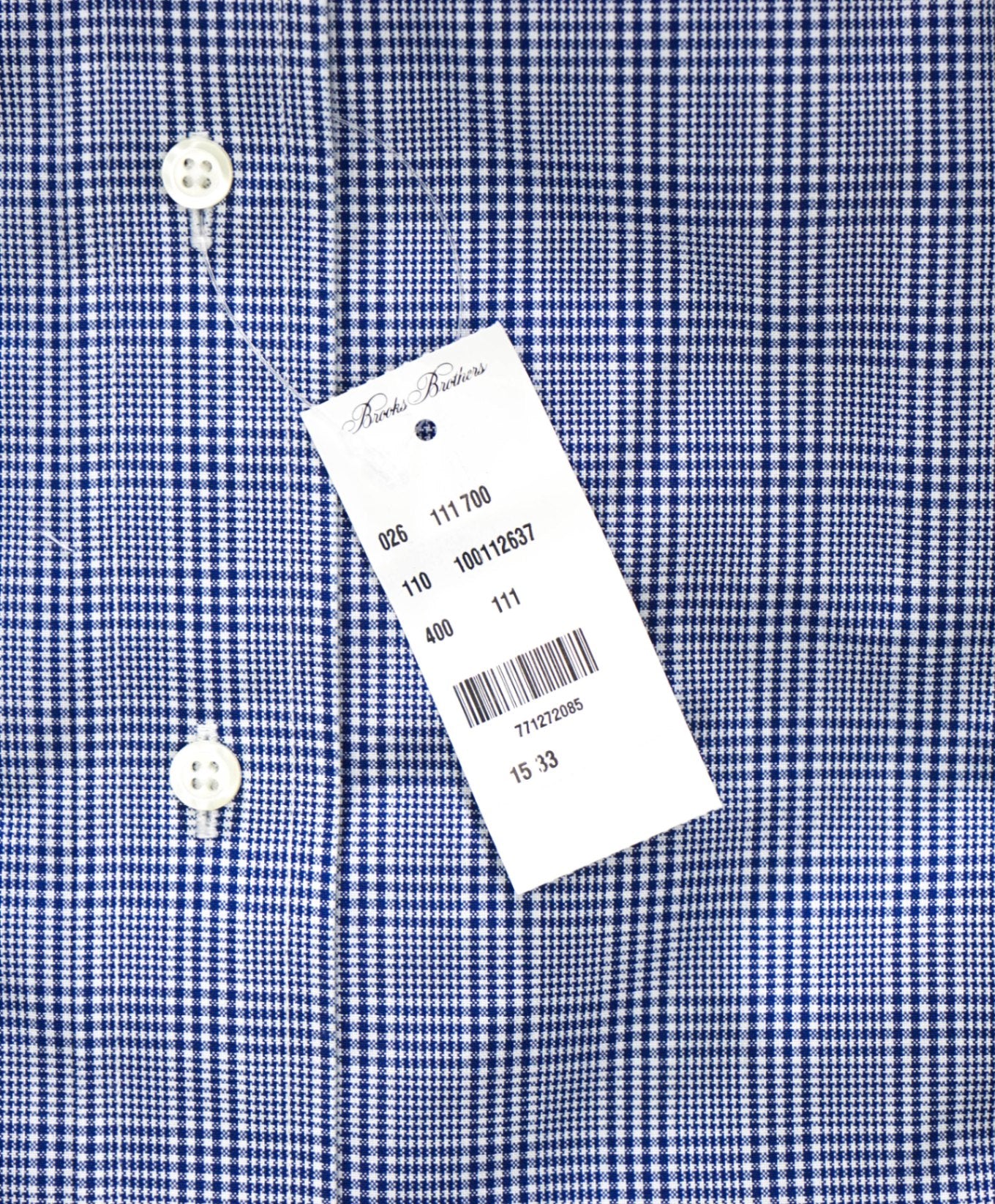 $128 BROOKS BROTHERS - Blue Plaid NON-IRON MILANO Shirt - 15.5 - 33
