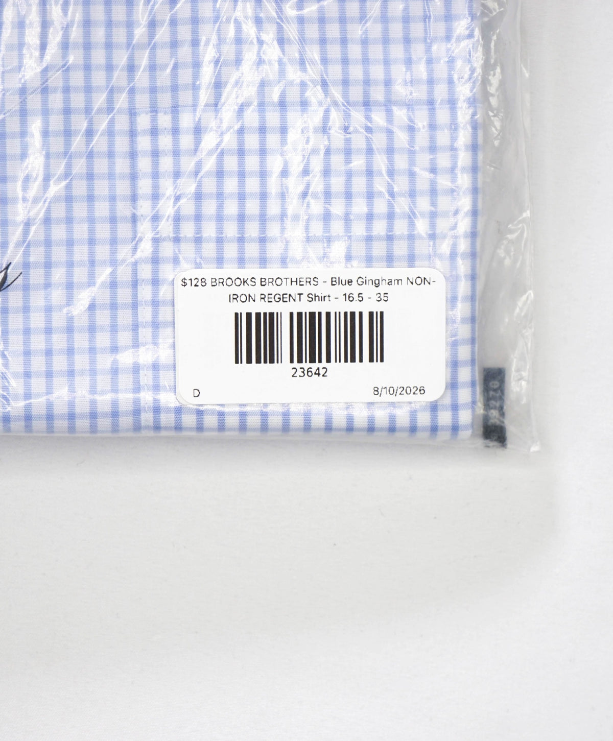 $128 BROOKS BROTHERS - Blue Gingham NON-IRON REGENT Shirt - 16.5 - 35