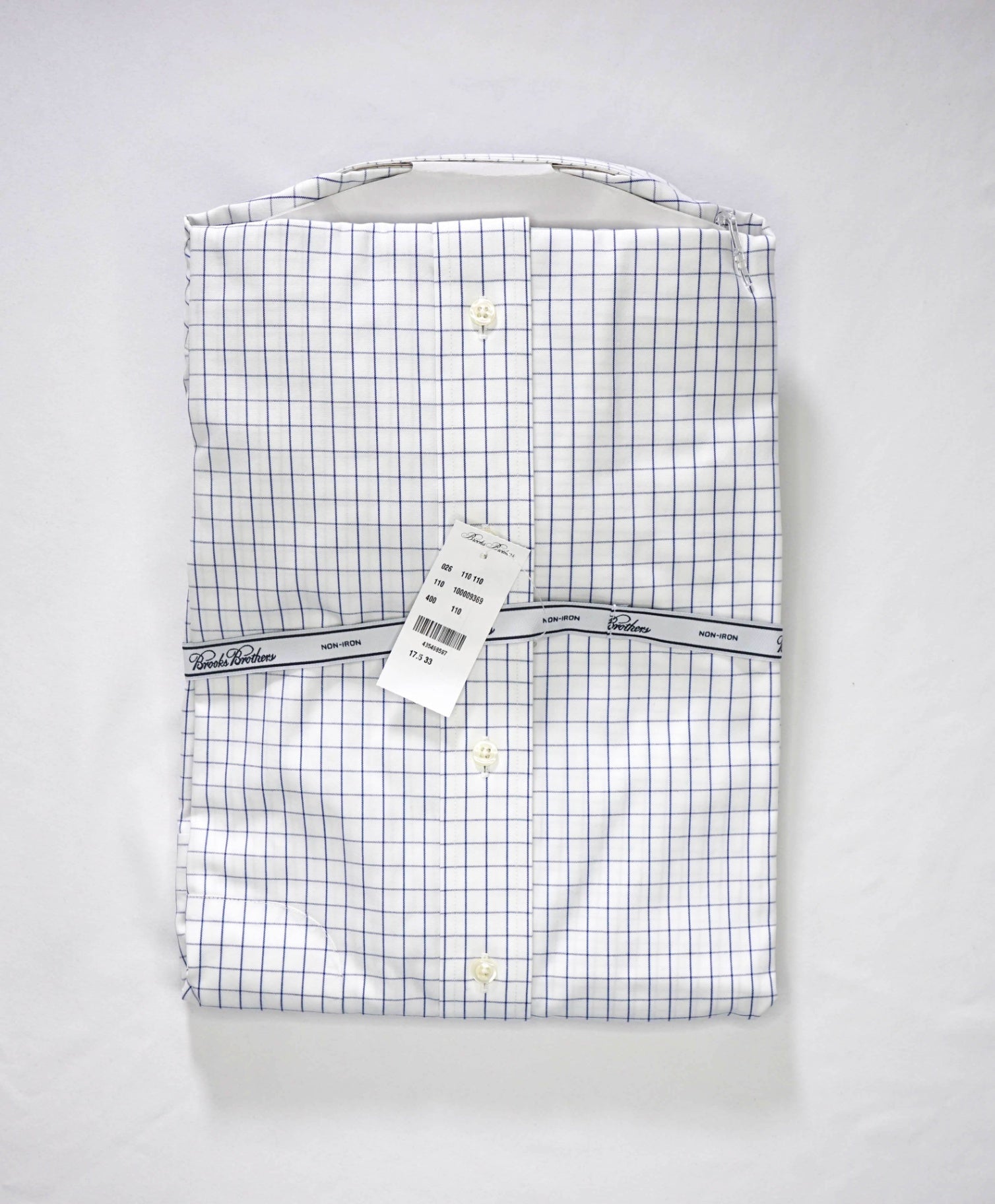 $128 BROOKS BROTHERS - Blue Check NON-IRON MADISON Shirt - 17.5 - 33
