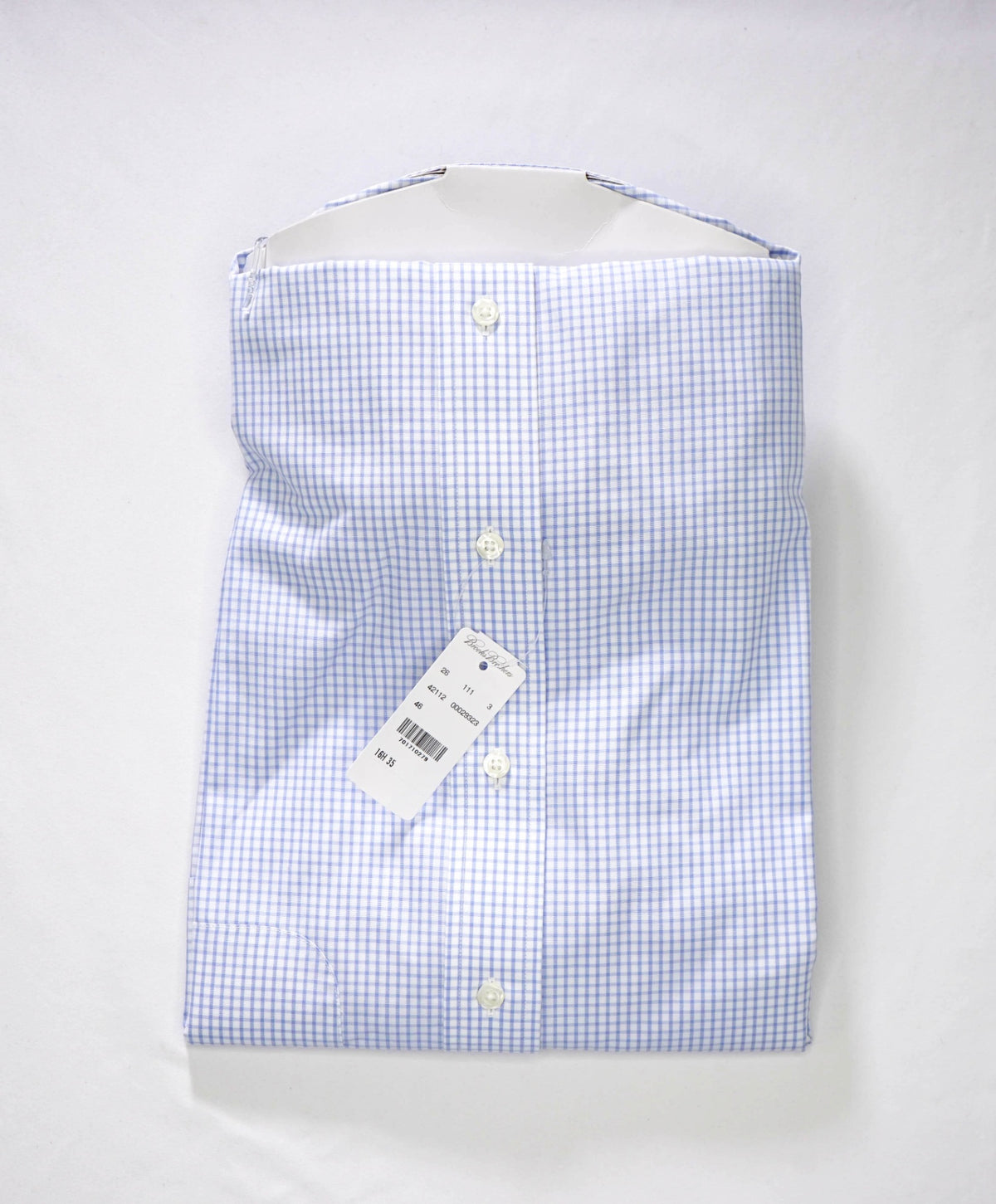 $128 BROOKS BROTHERS - Blue Gingham NON-IRON REGENT Shirt - 16.5 - 35