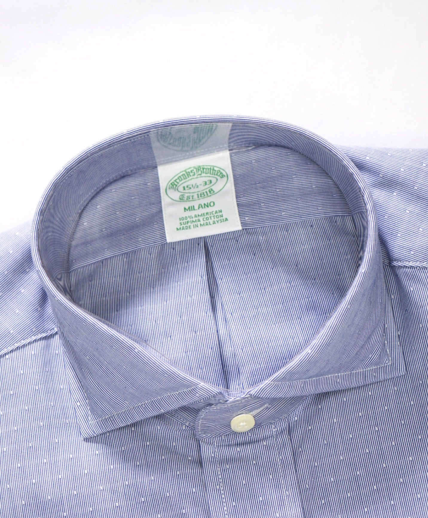 $128 BROOKS BROTHERS - Blue Micro NON-IRON MILANO Shirt - 15.5 - 33