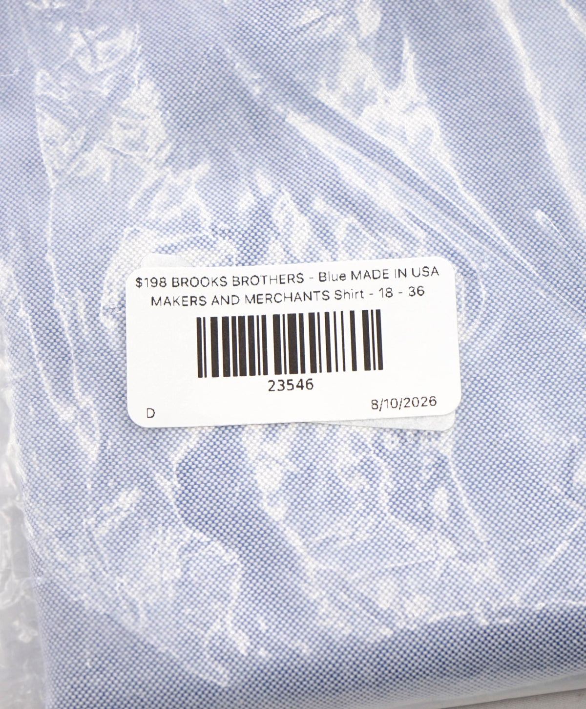 $198 BROOKS BROTHERS - Blue MADE IN USA MAKERS AND MERCHANTS Shirt - 18 - 36