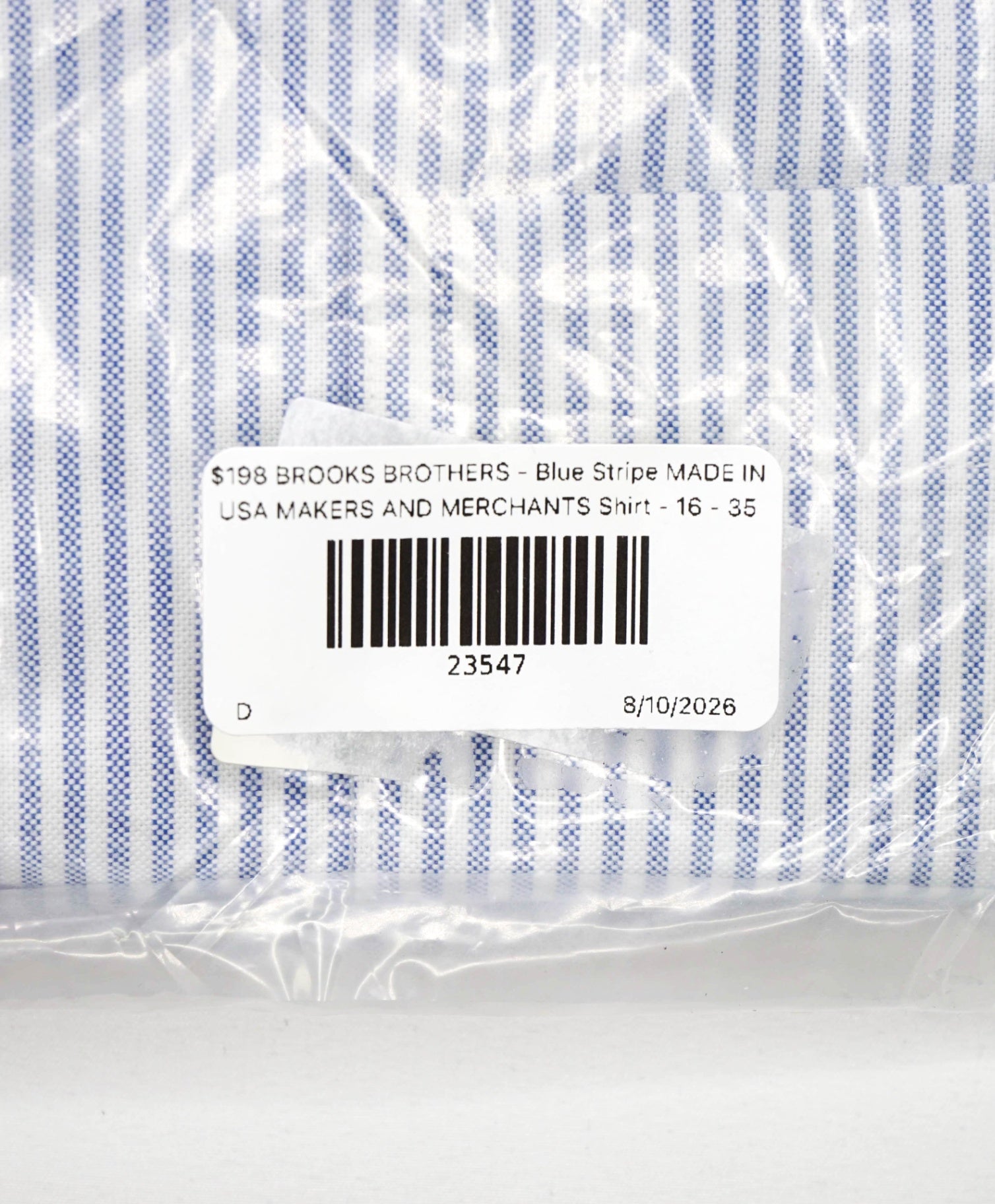 $198 BROOKS BROTHERS - Blue Stripe MADE IN USA MAKERS AND MERCHANTS Shirt - 16 - 35