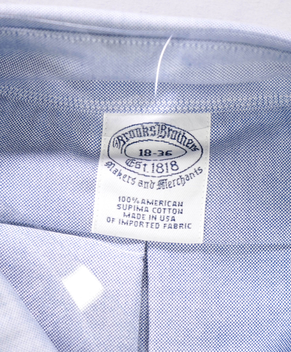 $198 BROOKS BROTHERS - Blue MADE IN USA MAKERS AND MERCHANTS Shirt - 18 - 36