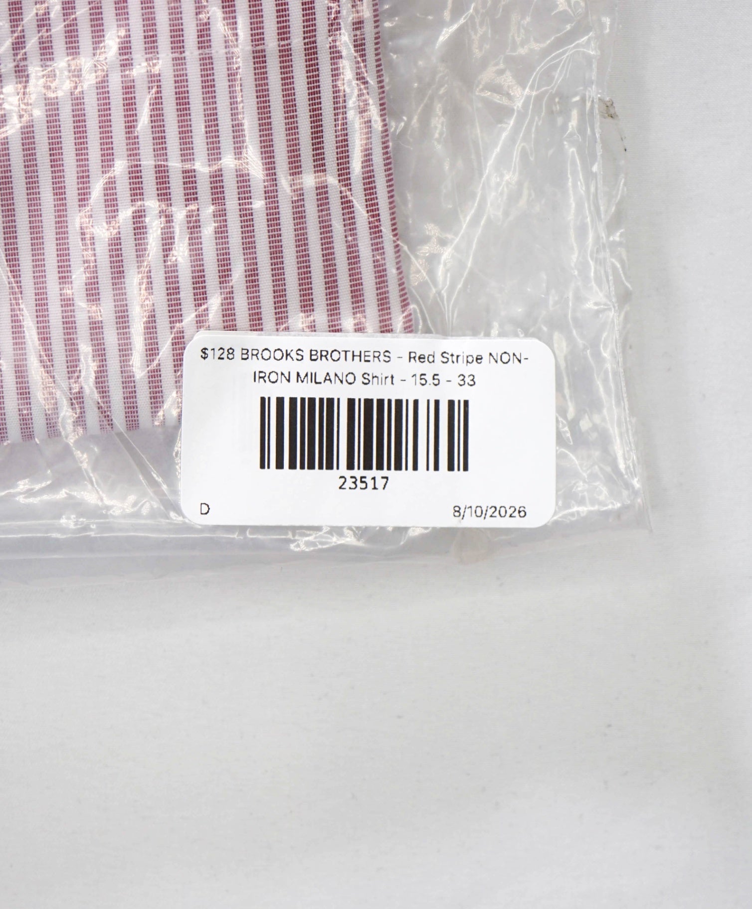 $128 BROOKS BROTHERS - Red Stripe NON-IRON MILANO Shirt - 15.5 - 33