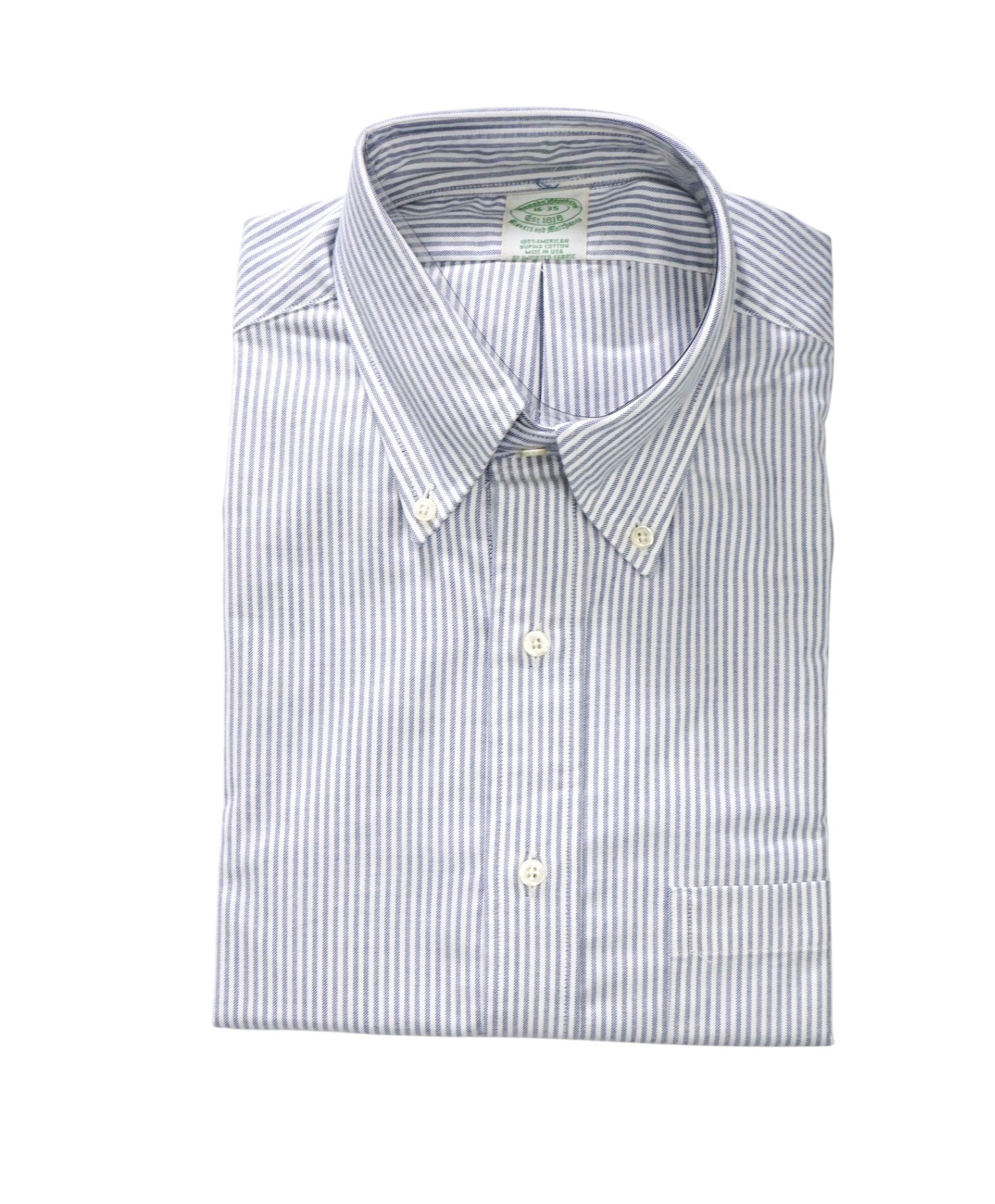 $198 BROOKS BROTHERS - Blue Stripe MADE IN USA MAKERS AND MERCHANTS Shirt - 16 - 35
