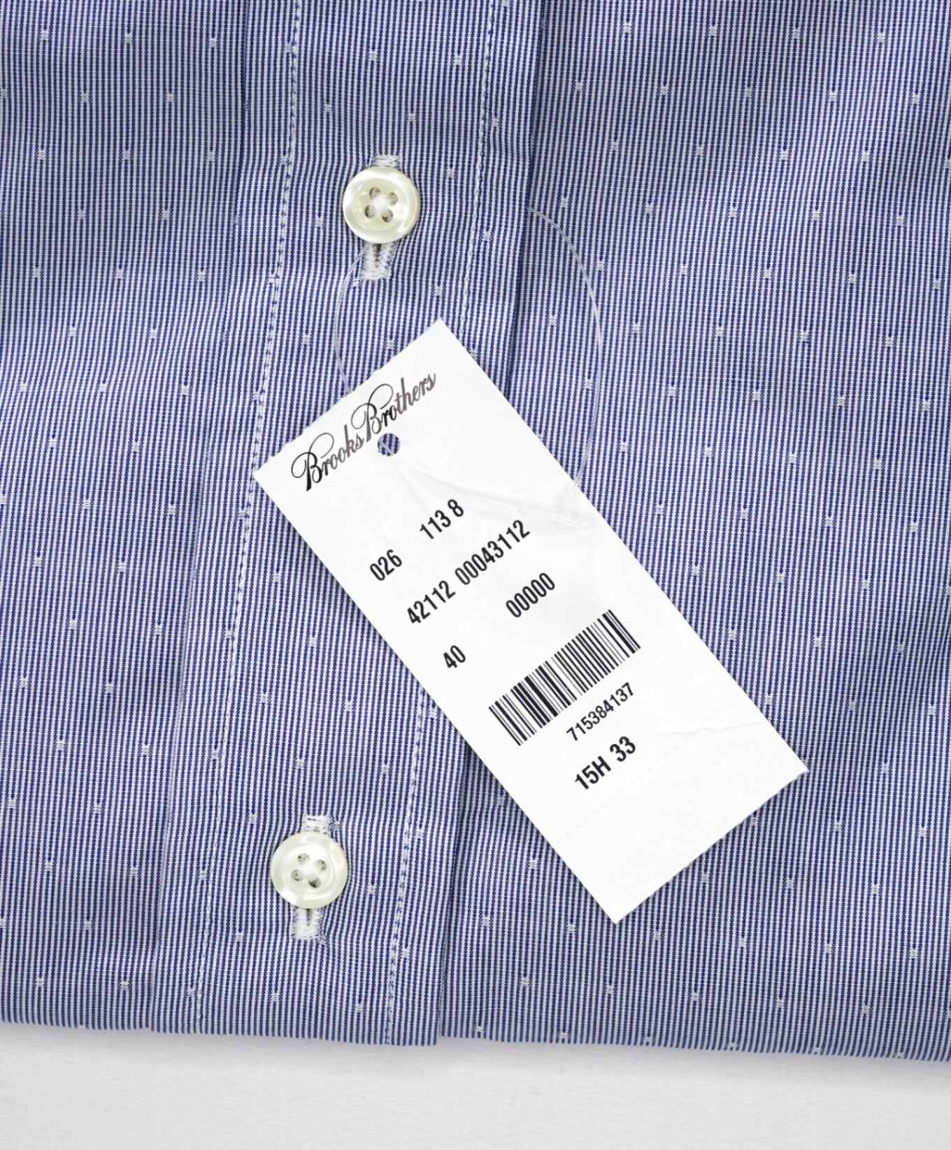 $128 BROOKS BROTHERS - Blue Micro NON-IRON MILANO Shirt - 15.5 - 33