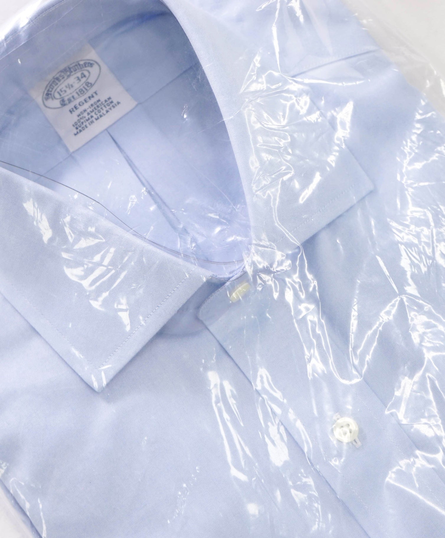 $128 BROOKS BROTHERS - Light Blue NON-IRON REGENT Shirt - 15.5 - 34