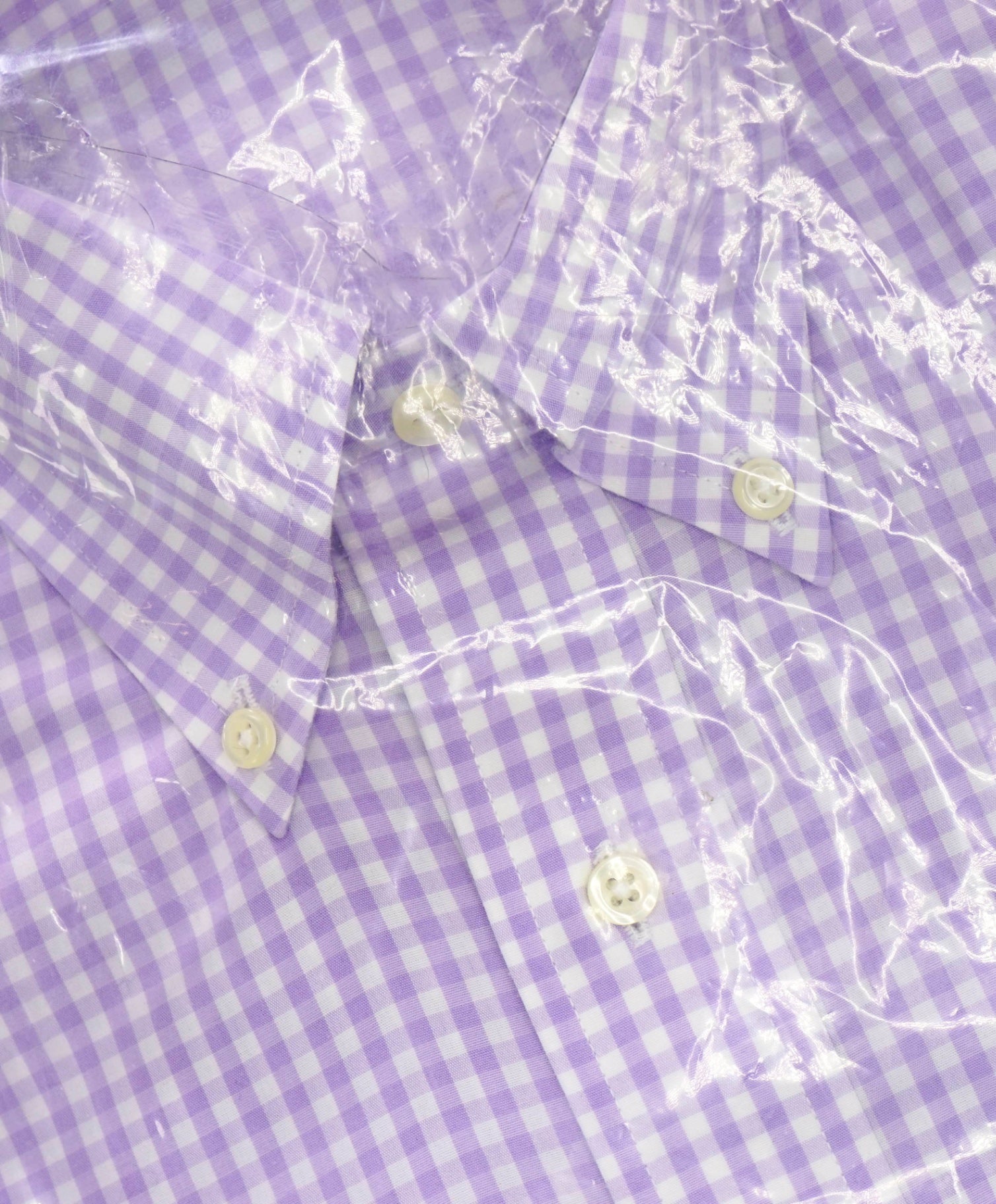 $128 BROOKS BROTHERS - Purple Gingham NON-IRON CLASSIC Shirt - 15.5 / 33