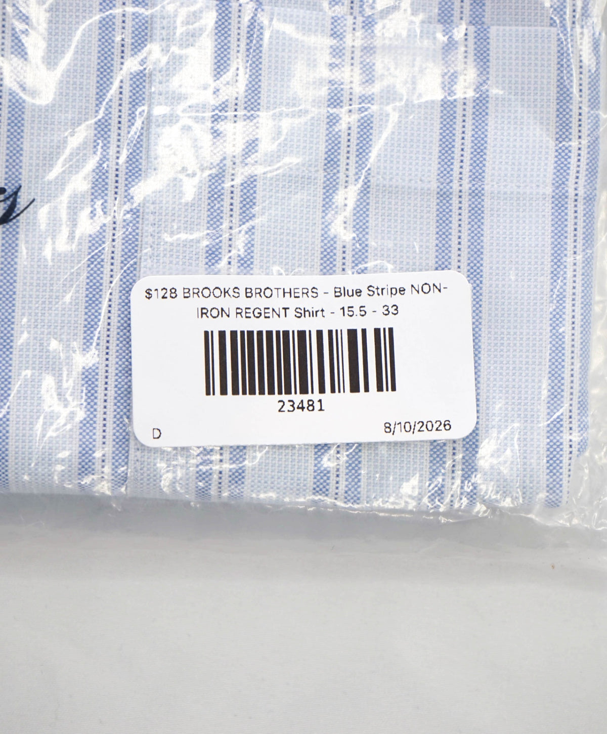 $128 BROOKS BROTHERS - Blue Stripe NON-IRON REGENT Shirt - 15.5 - 33