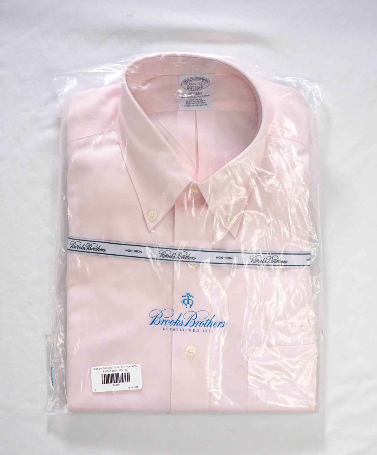 $128 BROOKS BROTHERS - Pink NON-IRON REGENT Shirt - 15.5 - 33