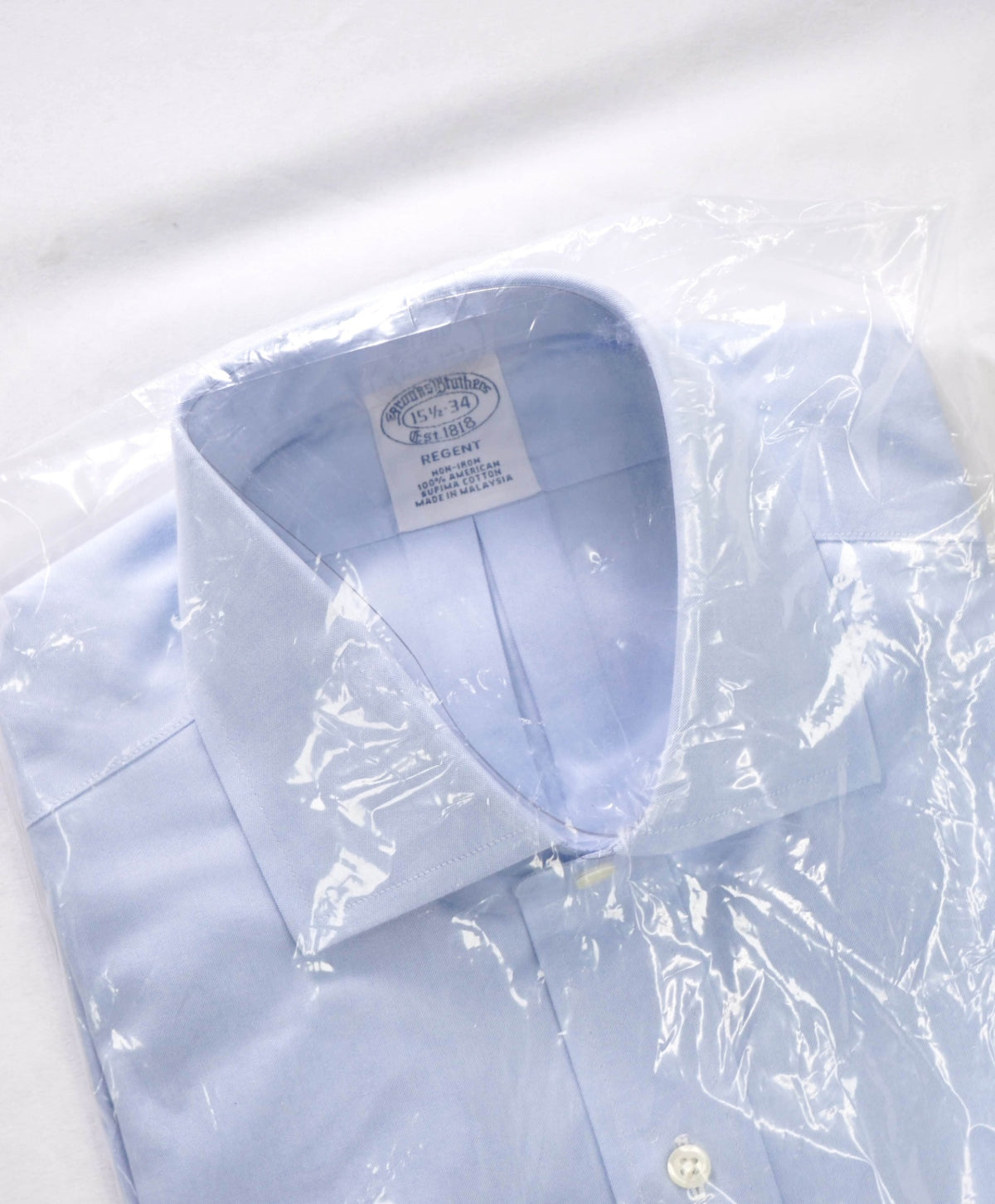$128 BROOKS BROTHERS - Light Blue NON-IRON REGENT Shirt - 15.5 - 34