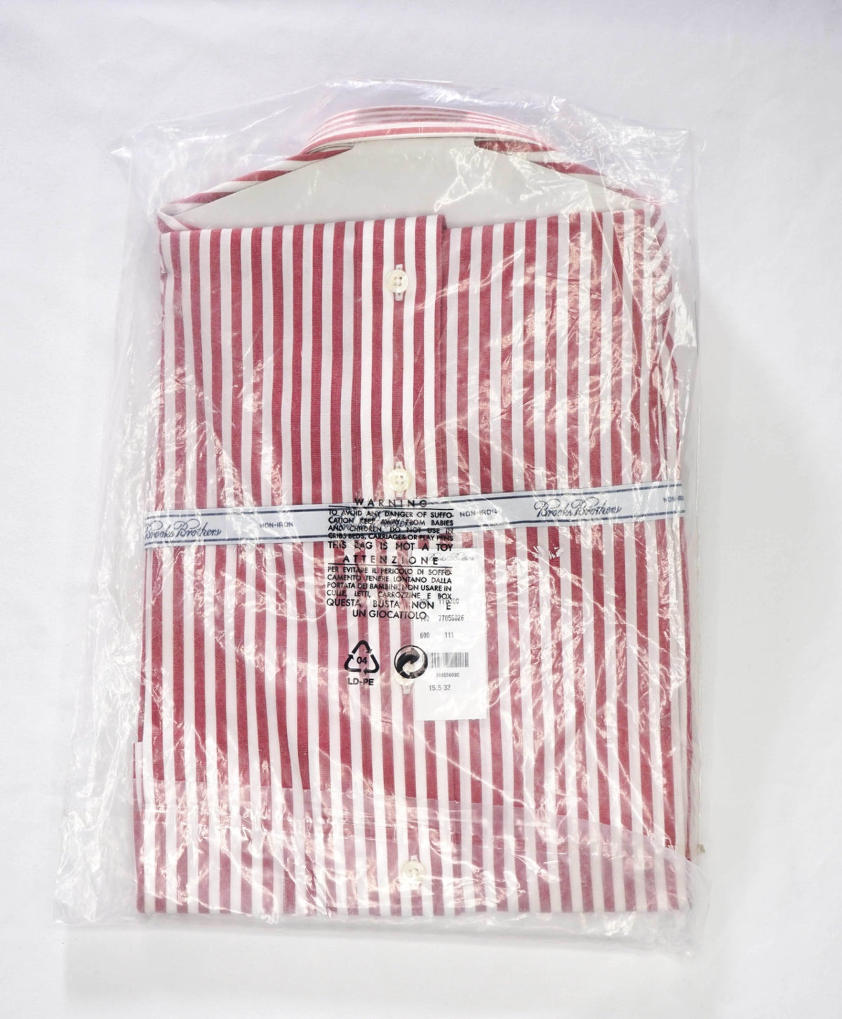 $128 BROOKS BROTHERS - Red Stripe NON-IRON SLIM FIT Shirt - 15.5 - 32