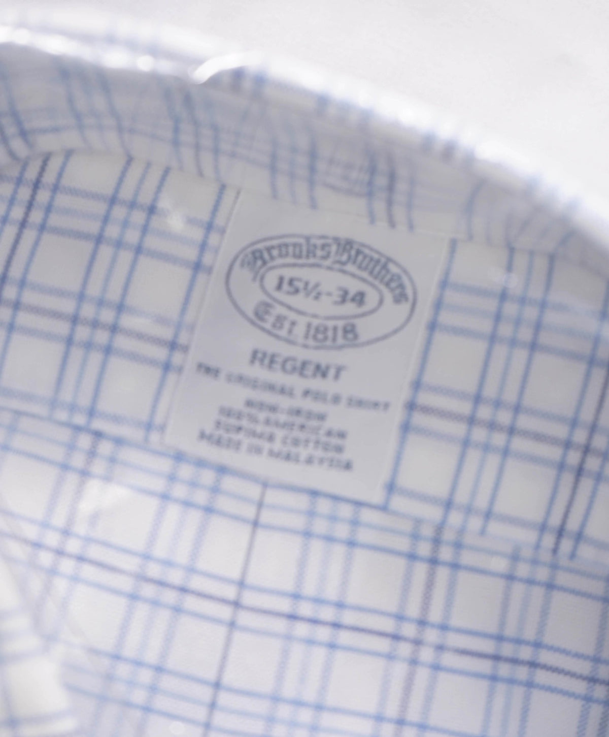 $128 BROOKS BROTHERS - Blue Plaid NON-IRON REGENT Shirt - 15.5 / 34