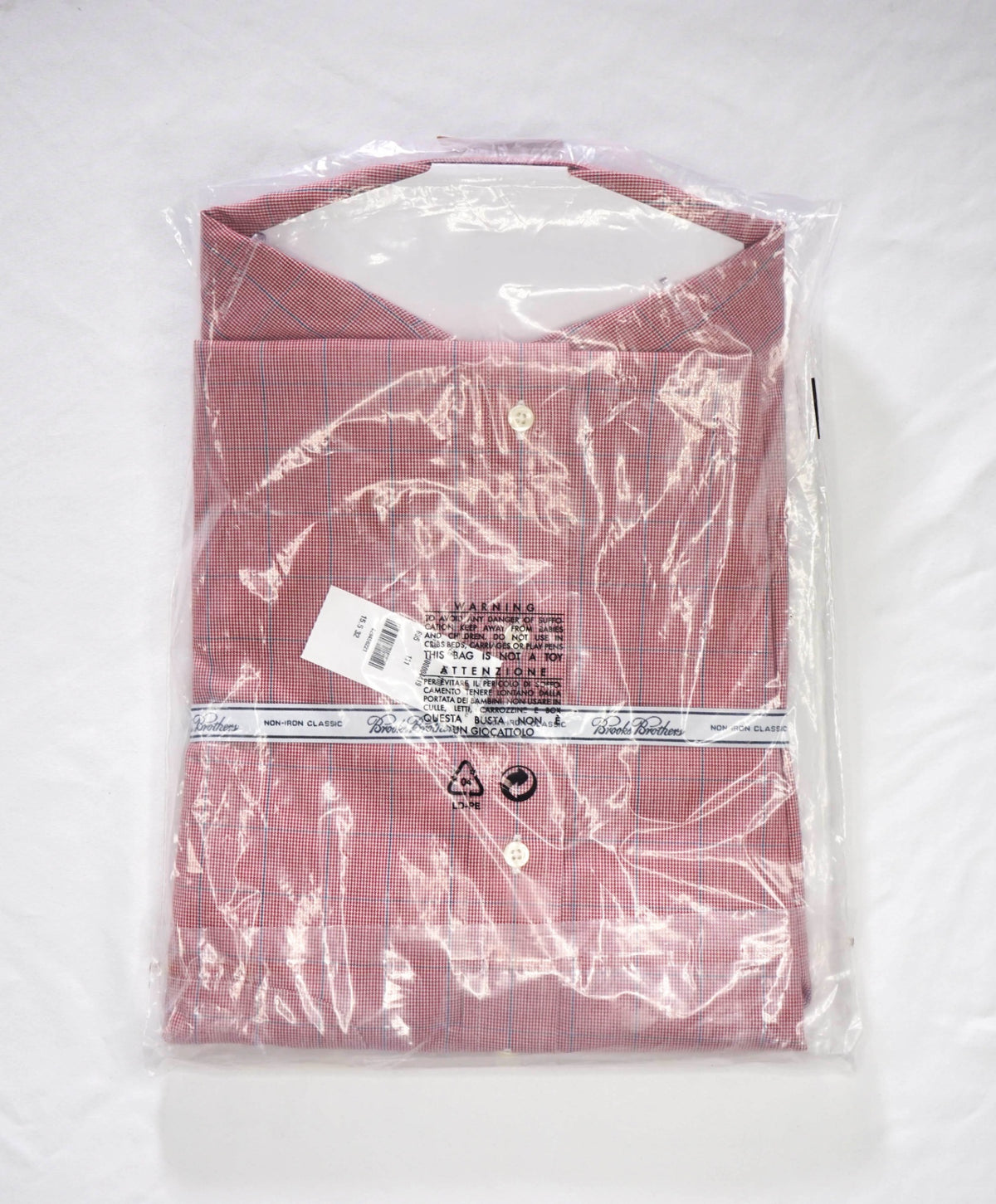 $128 BROOKS BROTHERS - Red Check NON-IRON CLASSIC Shirt - 15.5 / 32