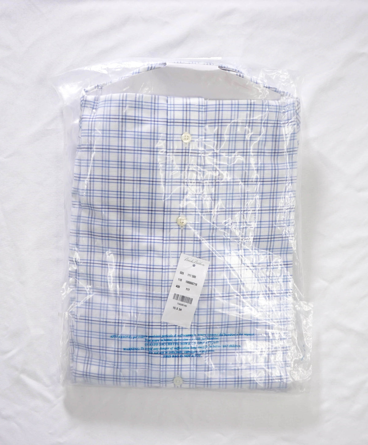 $128 BROOKS BROTHERS - Blue Plaid NON-IRON REGENT Shirt - 15.5 / 34