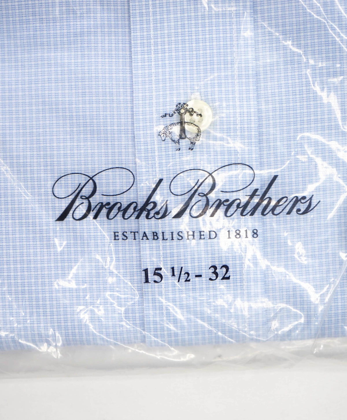 $128 BROOKS BROTHERS - Light Blue Gingham NON-IRON CLASSIC Shirt - 15.5 / 32
