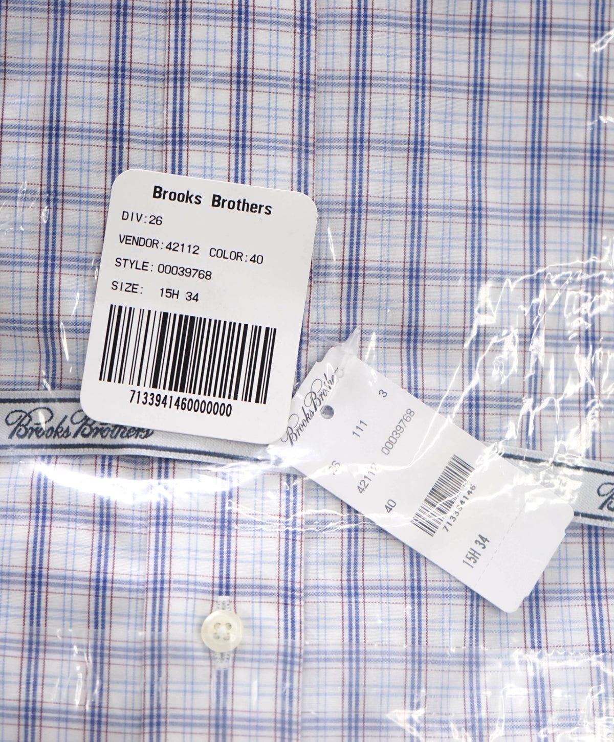 $128 BROOKS BROTHERS - Blue Plaid NON-IRON REGENT Shirt - 15.5 / 34