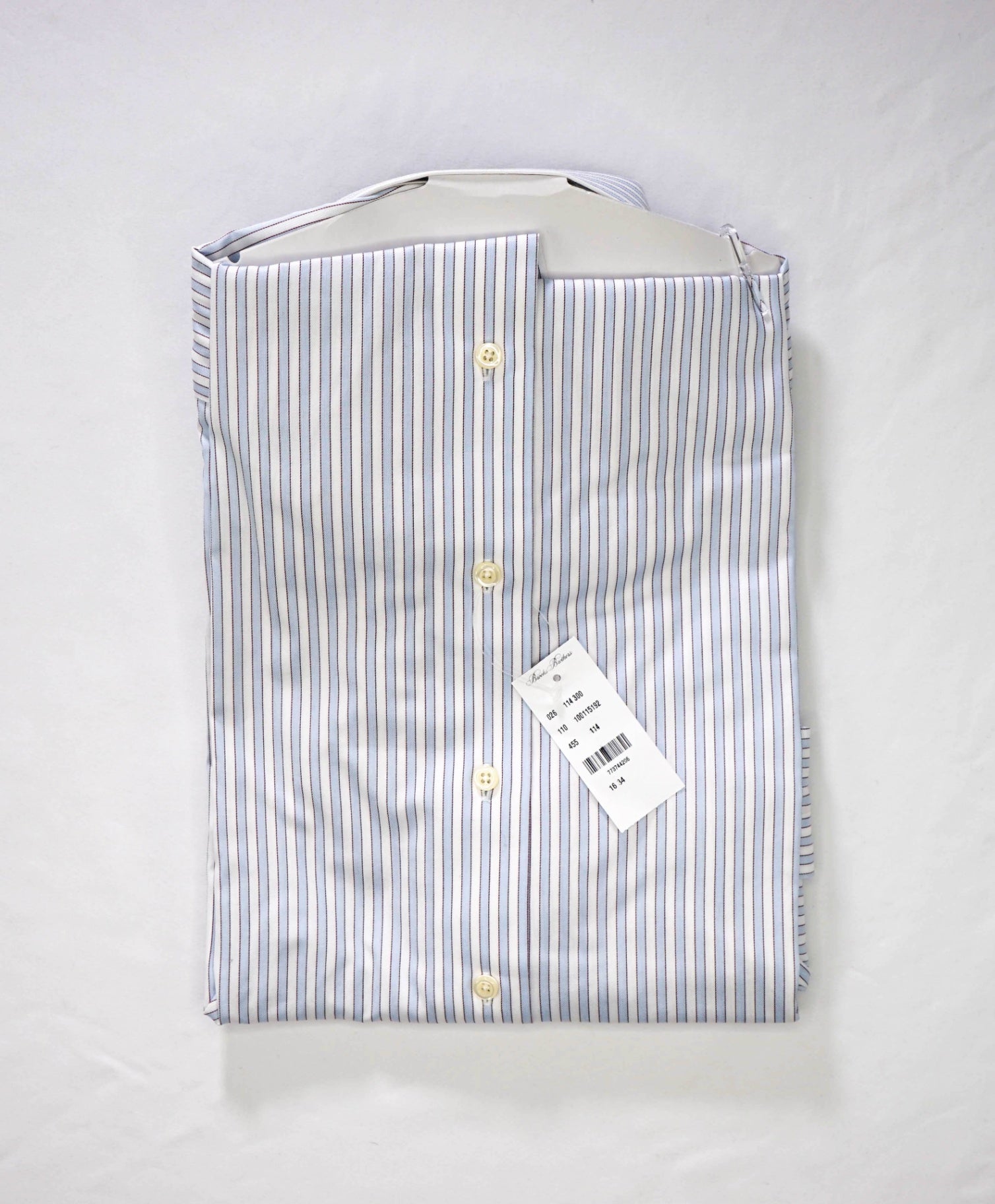 $128 BROOKS BROTHERS - Blue Stripe NON-IRON MILANO Shirt - 16 - 34