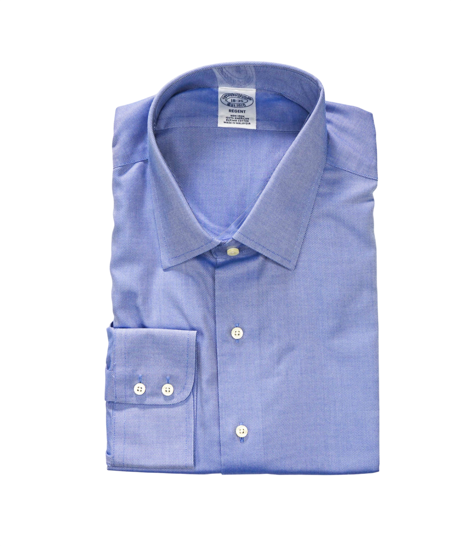 $128 BROOKS BROTHERS - Blue NON-IRON REGENT Shirt - 18 - 35