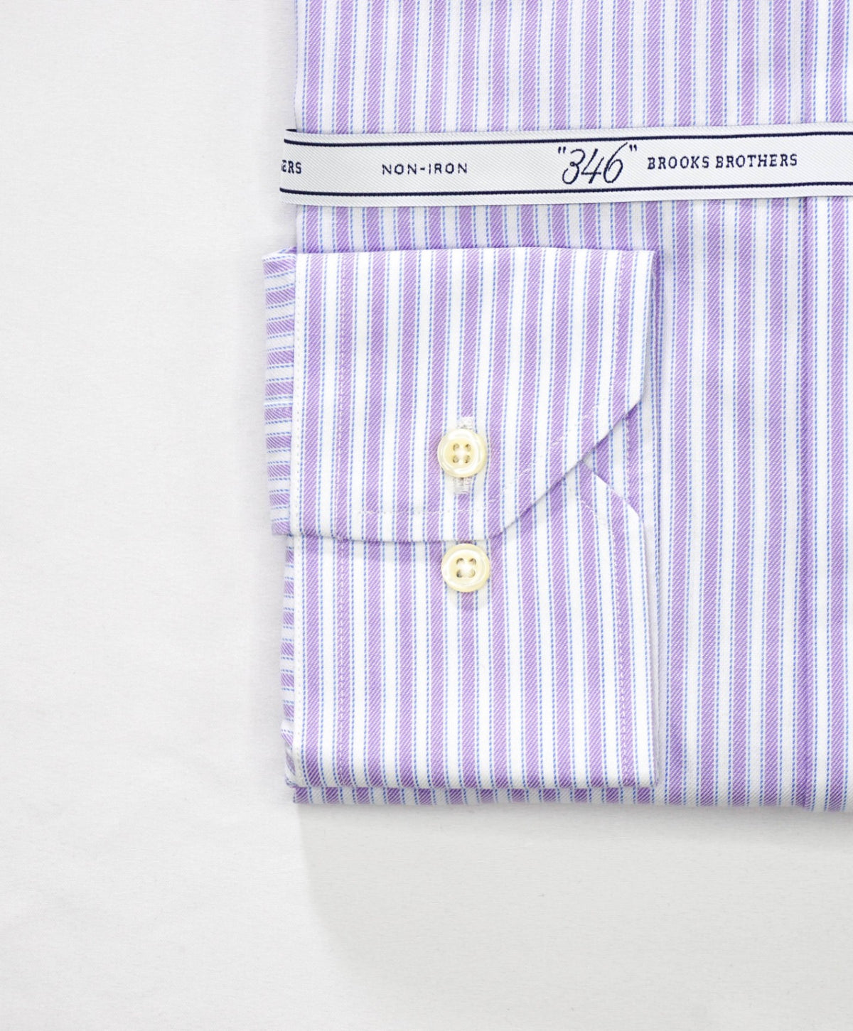 $128 BROOKS BROTHERS - Purple/Blue Stripe NON-IRON "346" Slim Fit Shirt - 16 - 32/33