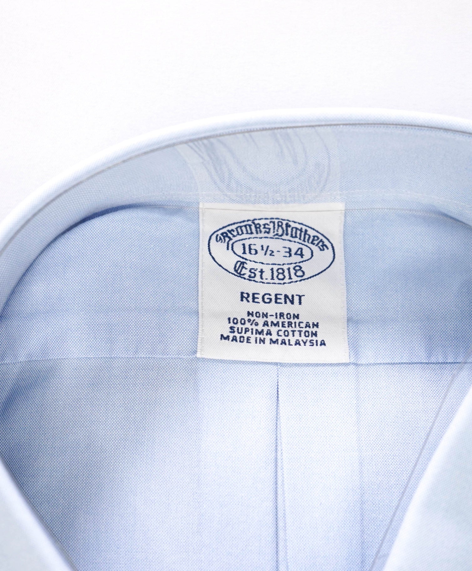 $128 BROOKS BROTHERS - Blue NON-IRON REGENT Shirt - 16.5 - 34