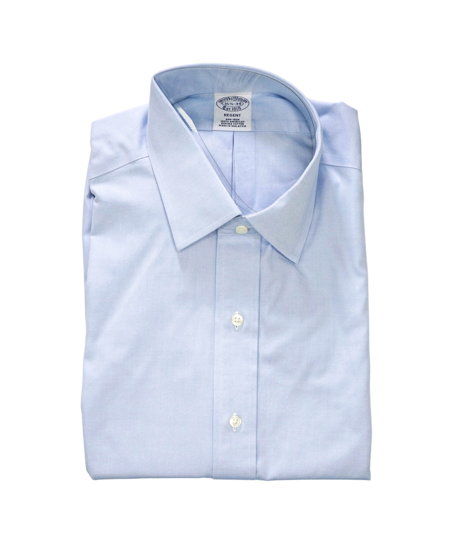 $128 BROOKS BROTHERS - Blue NON-IRON REGENT Shirt - 16.5 - 34