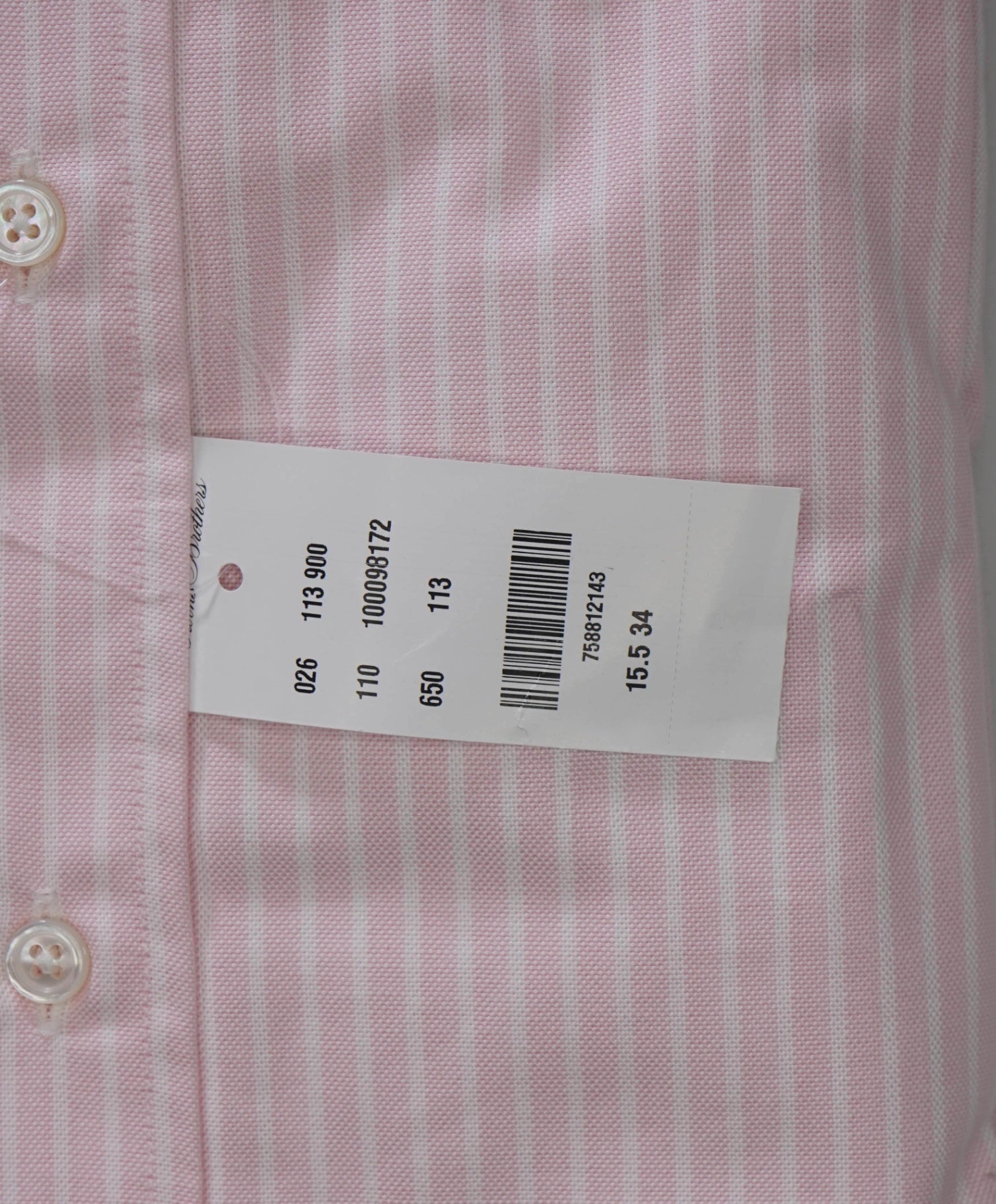 $198 BROOKS BROTHERS - Pink Stripe MADE IN USA MILANO Shirt - 15.5 - 34