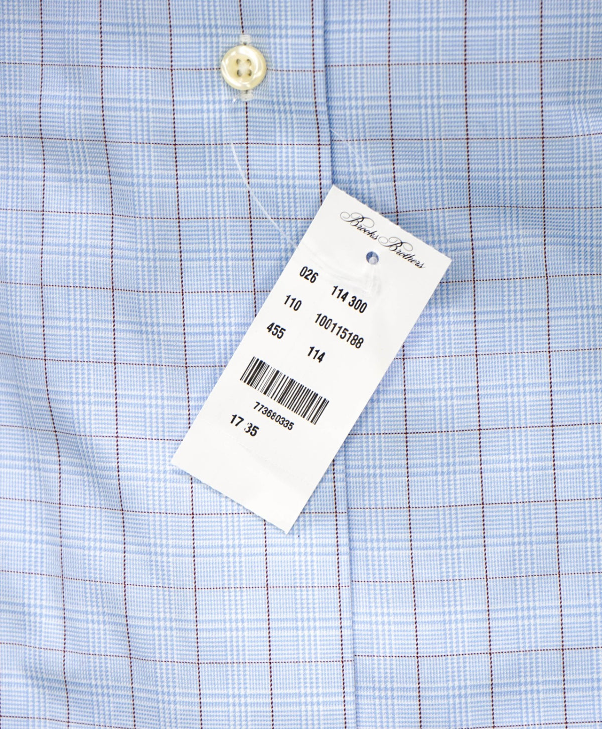 $128 BROOKS BROTHERS - Blue Plaid NON-IRON MILANO Shirt - 17 - 35