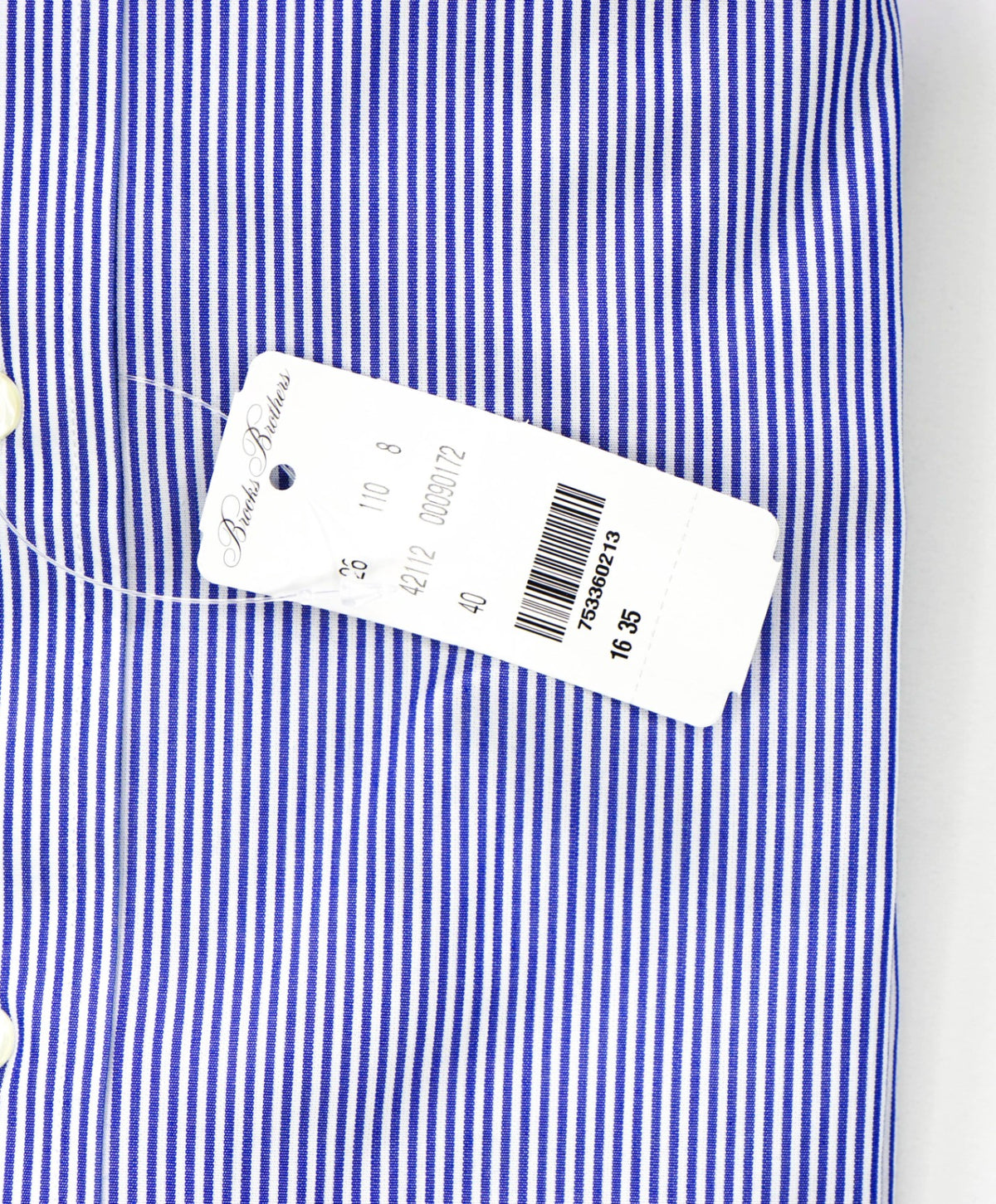 $128 BROOKS BROTHERS - Blue Stripe NON-IRON MILANO Shirt - 16 - 35