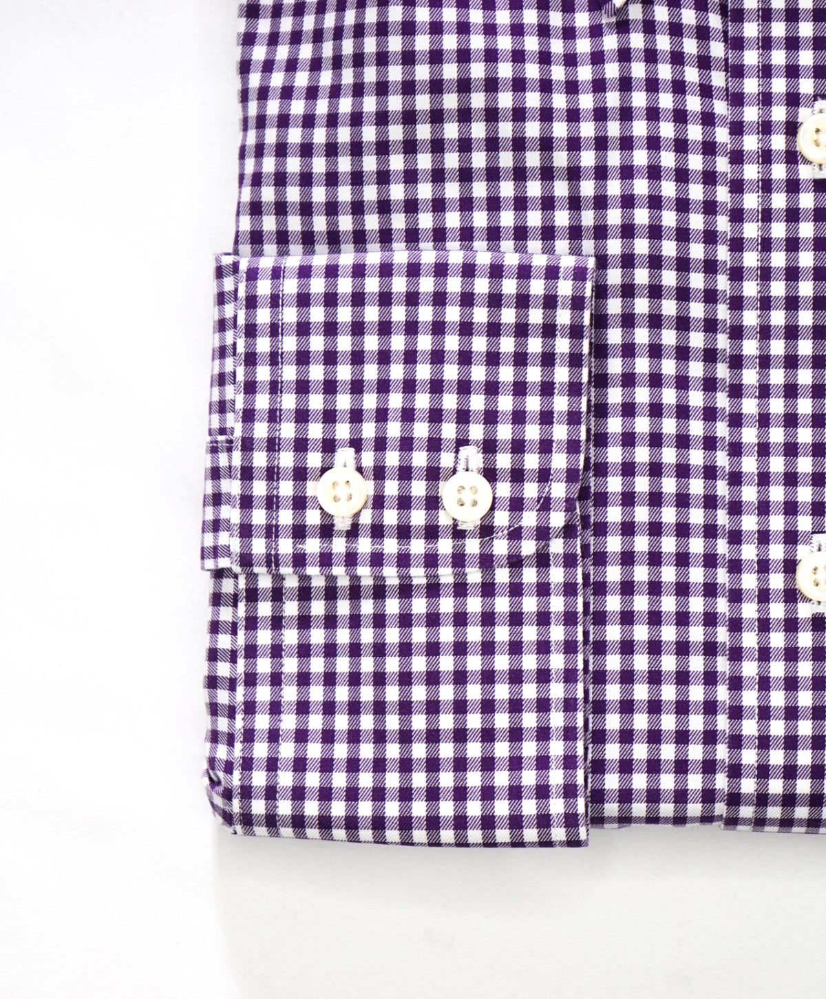 $128 BROOKS BROTHERS - Purple Gingham NON-IRON Shirt - 17 - 36