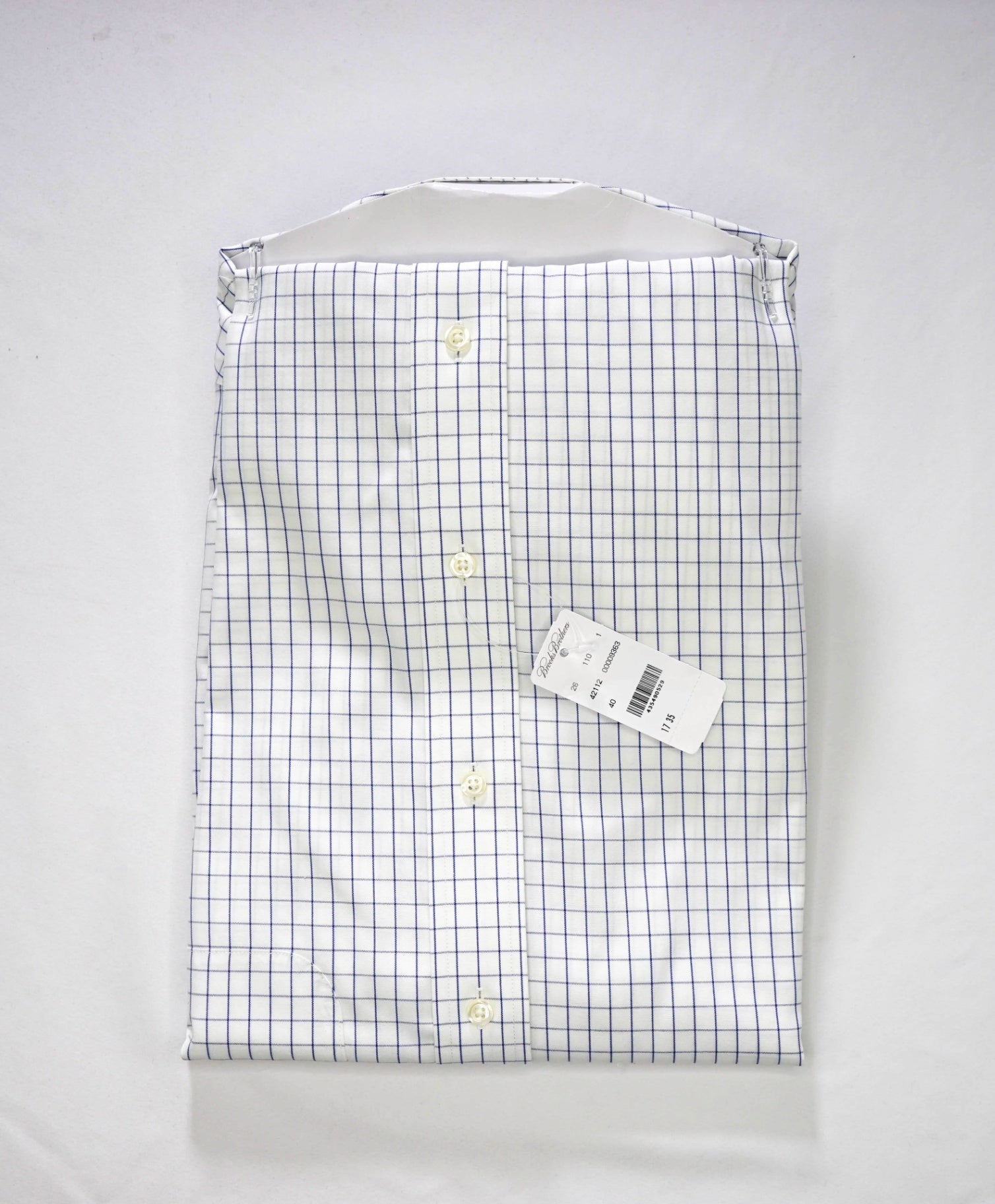 $128 BROOKS BROTHERS - Blue Check NON-IRON REGENT Shirt - 17 - 34