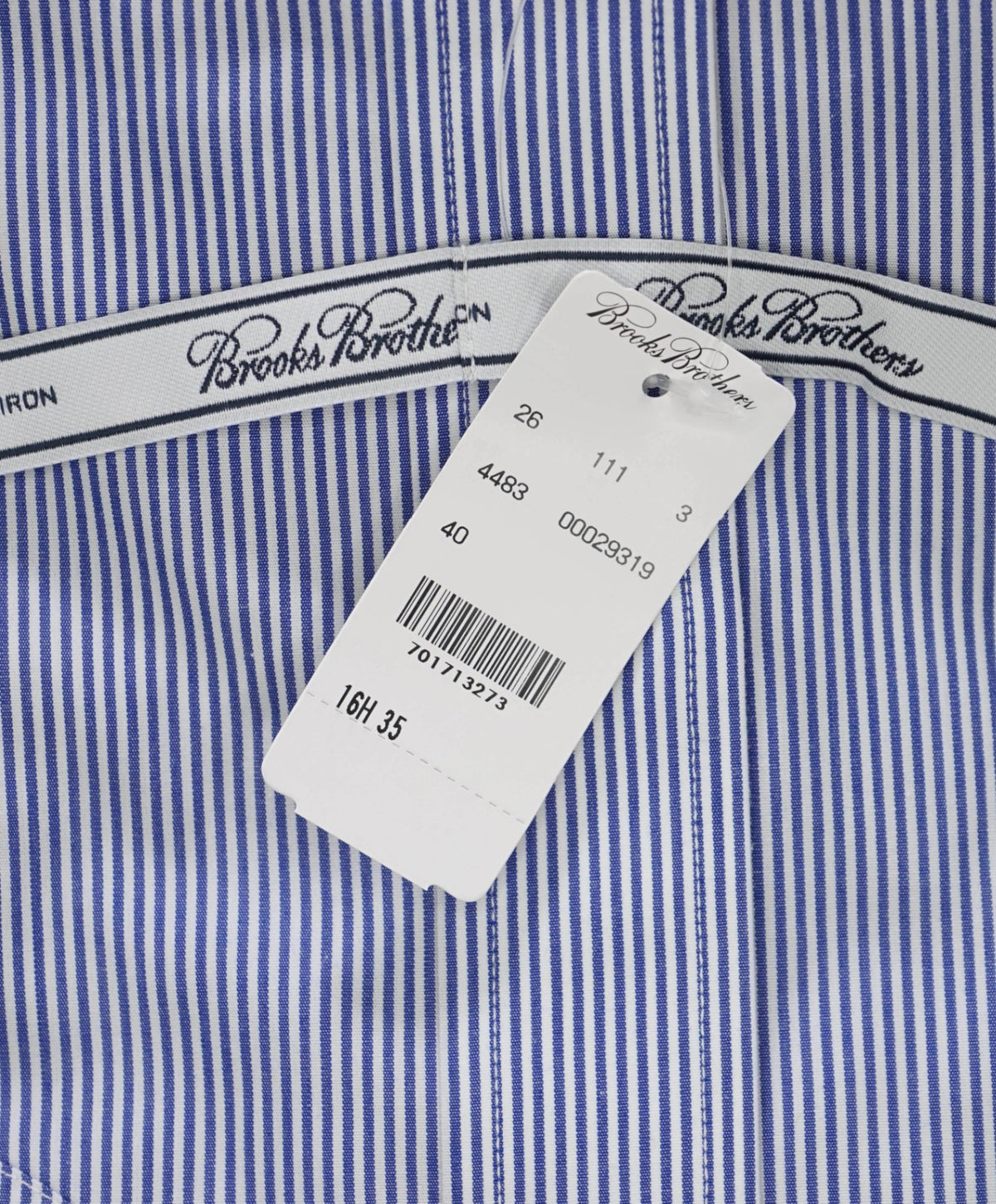$128 BROOKS BROTHERS - Blue Stripe NON-IRON REGENT Shirt - 16.5 - 35