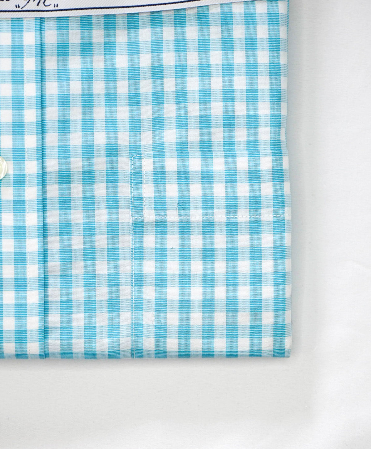 $128 BROOKS BROTHERS - Turquoise Gingham NON-IRON "346" SLIM FIT Shirt - 17 - 36/37