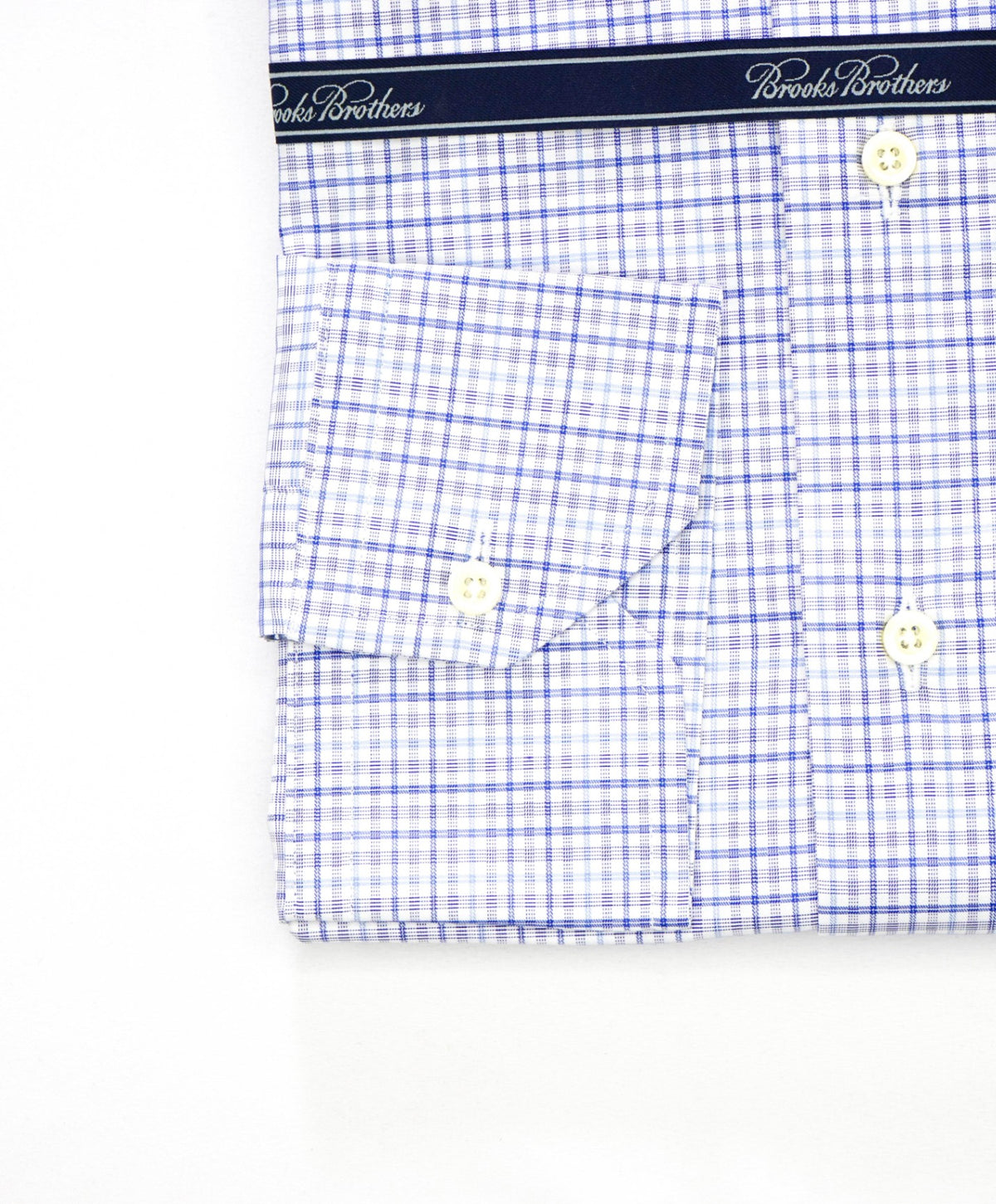 $198 BROOKS BROTHERS - Blue Plaid MAKERS AND MERCHANTS REGENT Shirt - 17.5 - 37