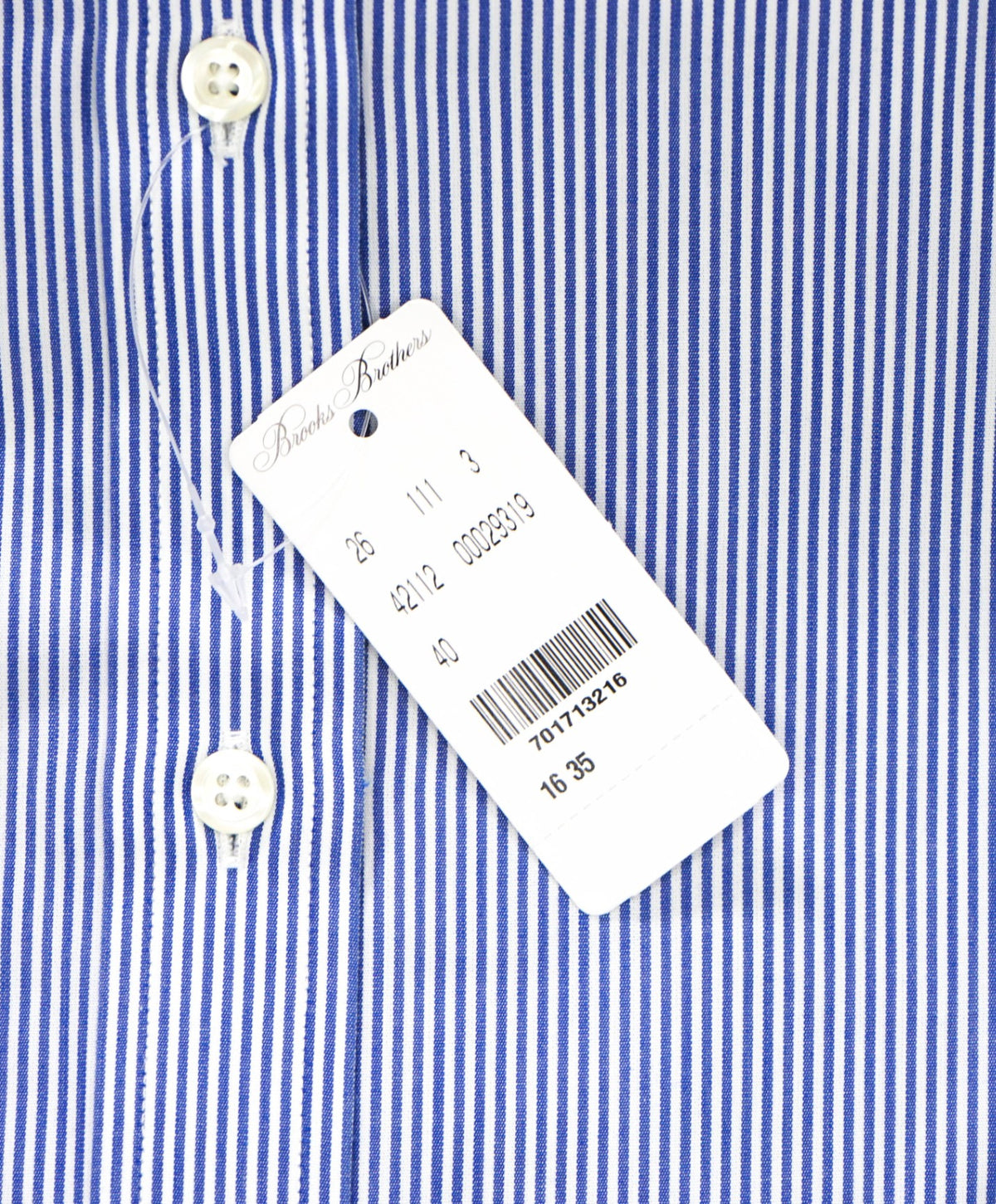 $128 BROOKS BROTHERS - Blue Stripe NON-IRON REGENT Shirt - 16 - 35