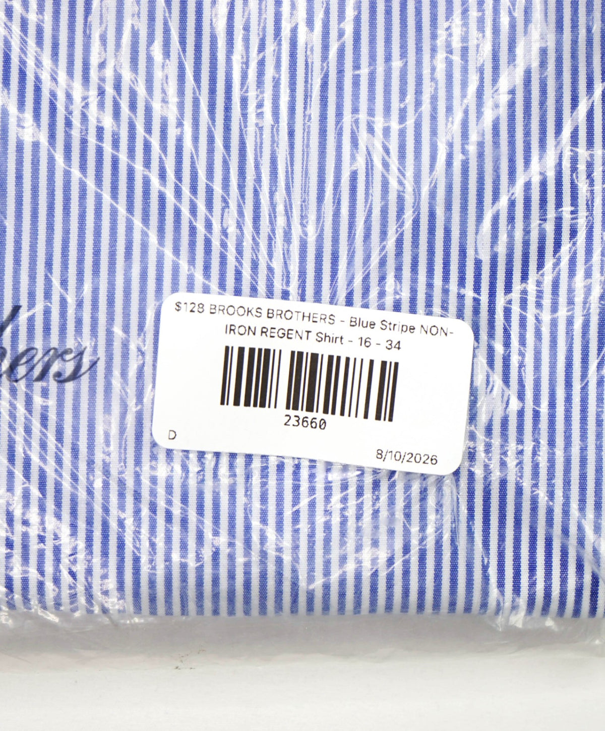 $128 BROOKS BROTHERS - Blue Stripe NON-IRON REGENT Shirt - 16 - 34