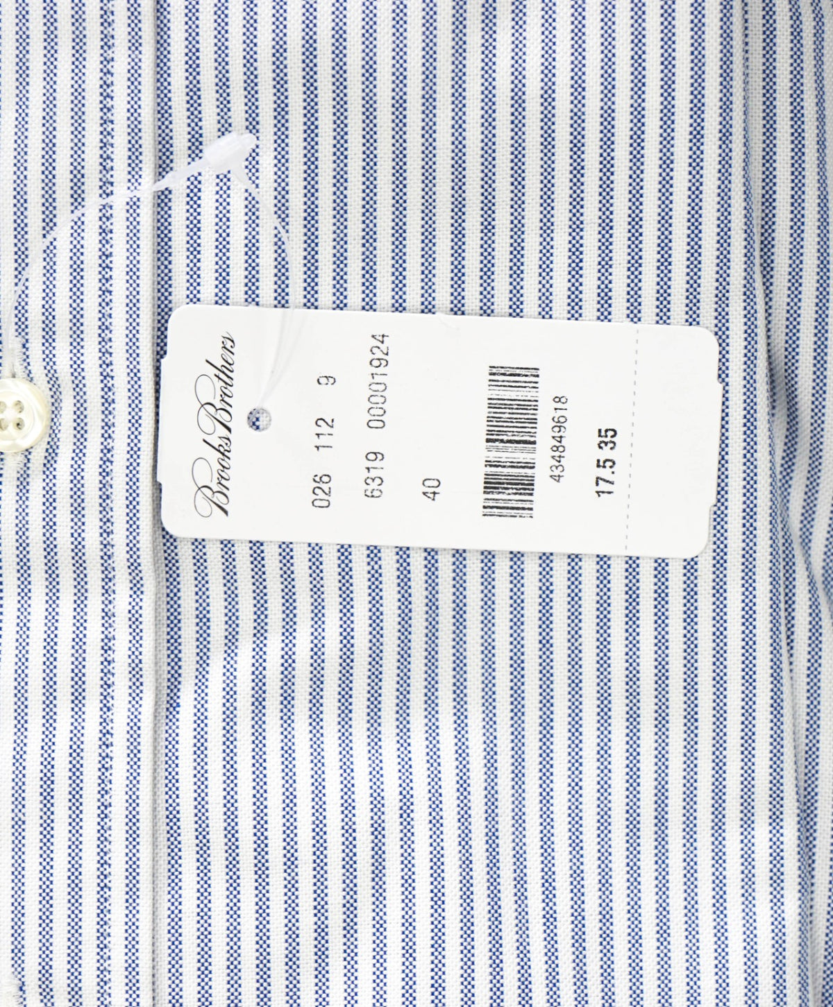 $198 BROOKS BROTHERS - Blue Stripe MAKERS AND MERCHANTS Shirt - 17.5 - 35