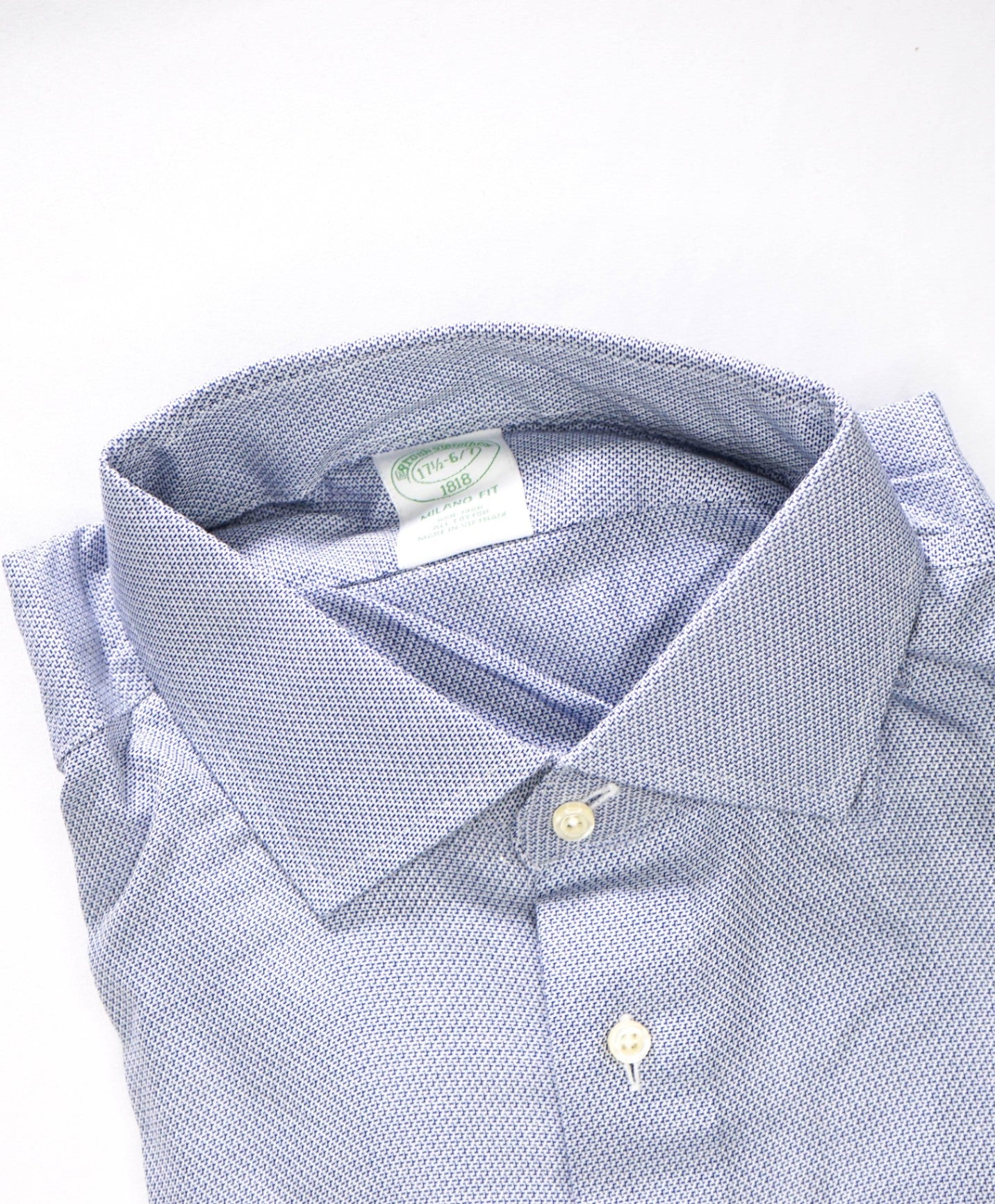 $128 BROOKS BROTHERS - Blue Geometric NON-IRON MILANO Shirt - 17.5 - 36/37