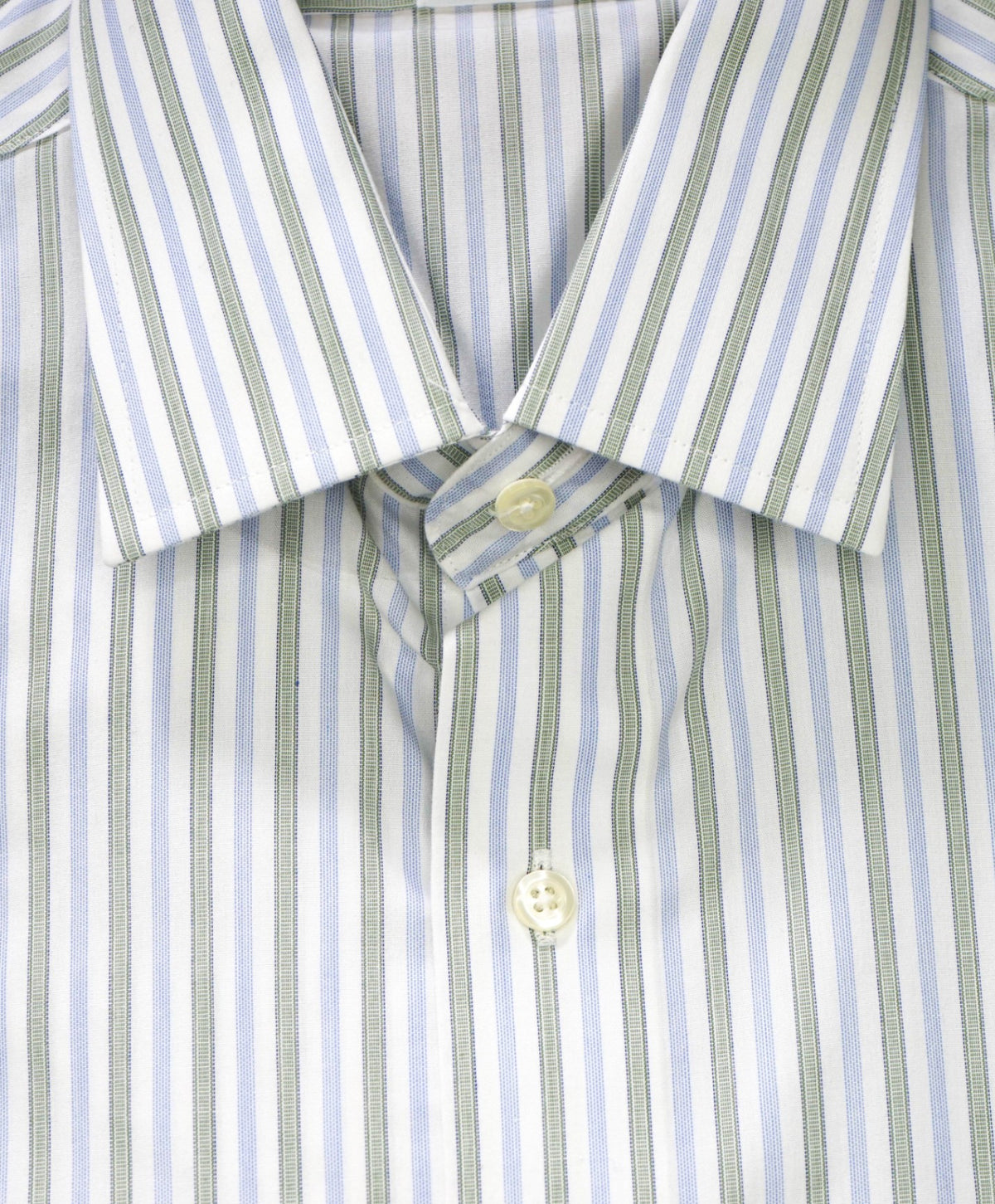 $128 BROOKS BROTHERS - Green/Blue Stripe NON-IRON MILANO Shirt - 16 - 34