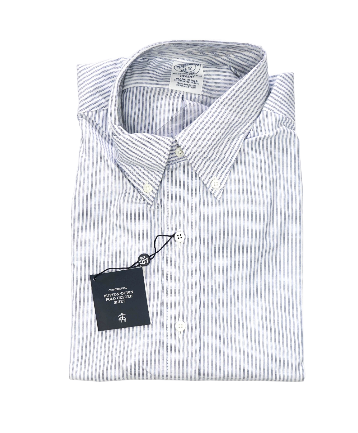 $198 BROOKS BROTHERS - Blue Stripe MADE IN USA REGENT Shirt - 16 - 32
