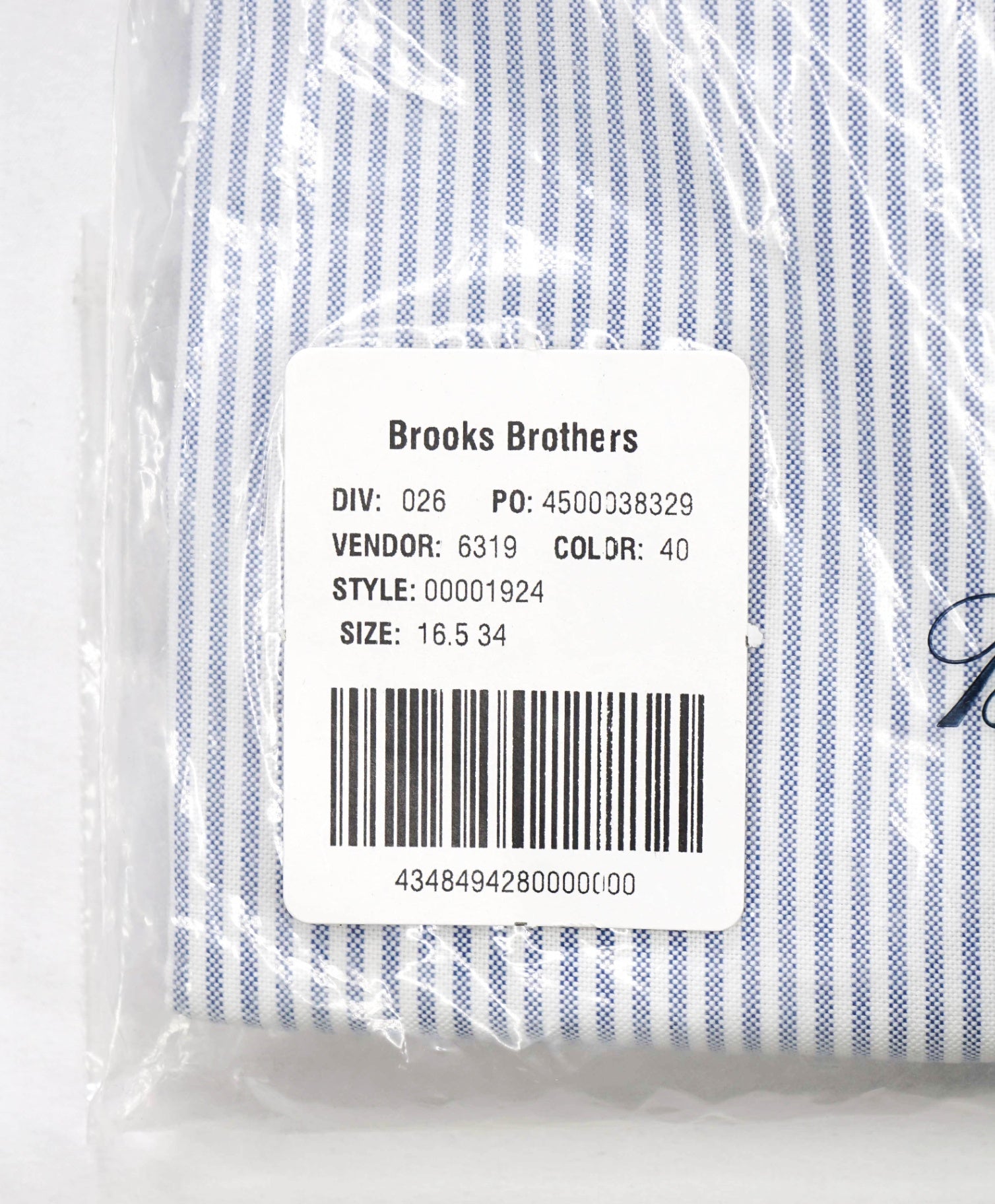 $198 BROOKS BROTHERS - Blue Stripe MADE IN USA MILANO Shirt - 16.5 - 34