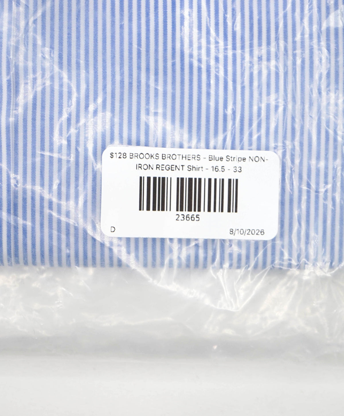 $128 BROOKS BROTHERS - Blue Stripe NON-IRON REGENT Shirt - 16.5 - 33