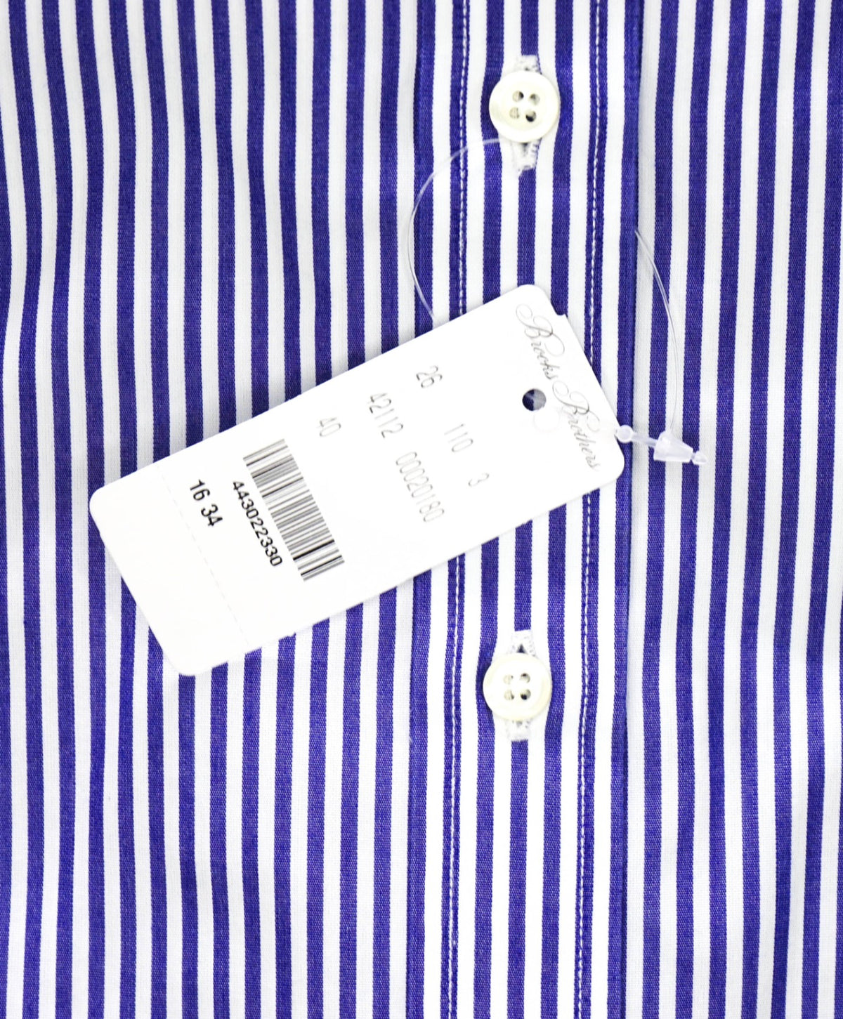$128 BROOKS BROTHERS - Blue Stripe NON-IRON REGENT Shirt - 16 - 34