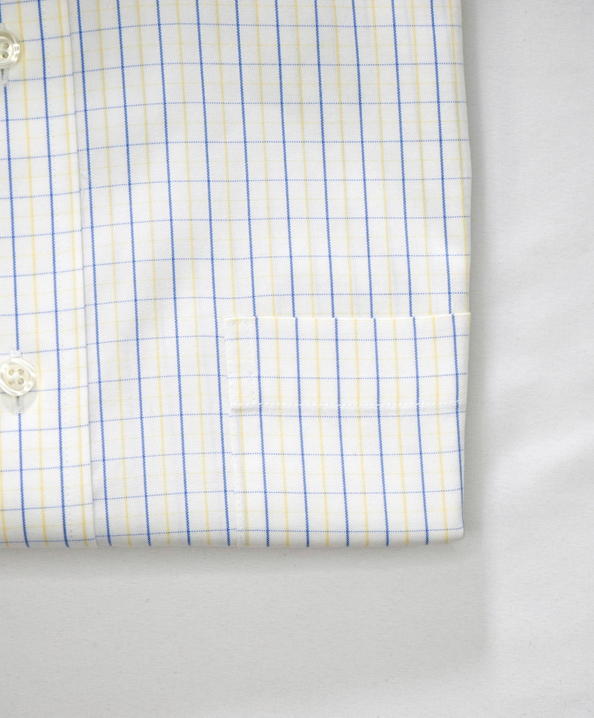 $128 BROOKS BROTHERS - Blue/Yellow Plaid NON-IRON REGENT Shirt - 17 - 34