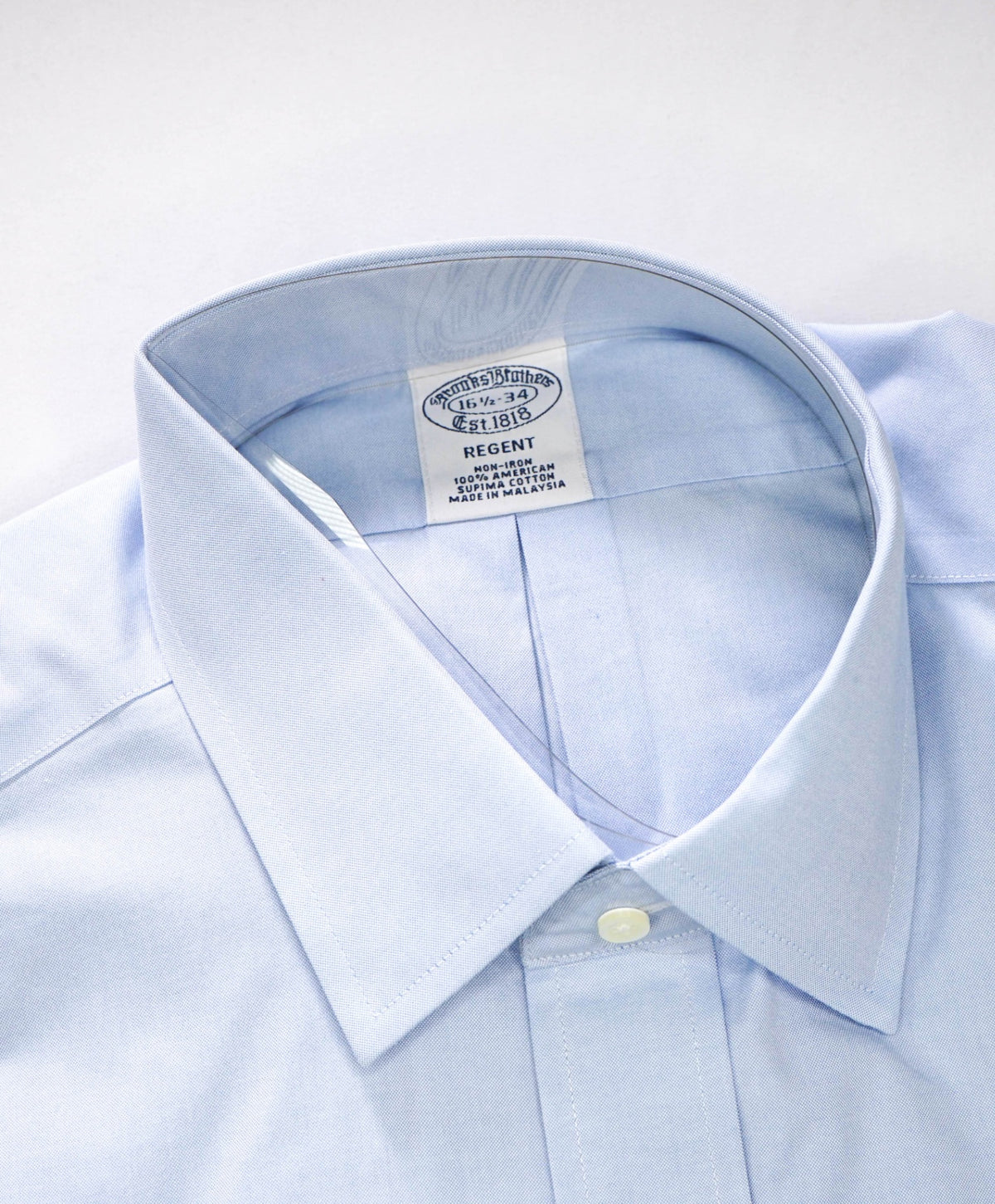 $128 BROOKS BROTHERS - Blue NON-IRON REGENT Shirt - 16.5 - 34