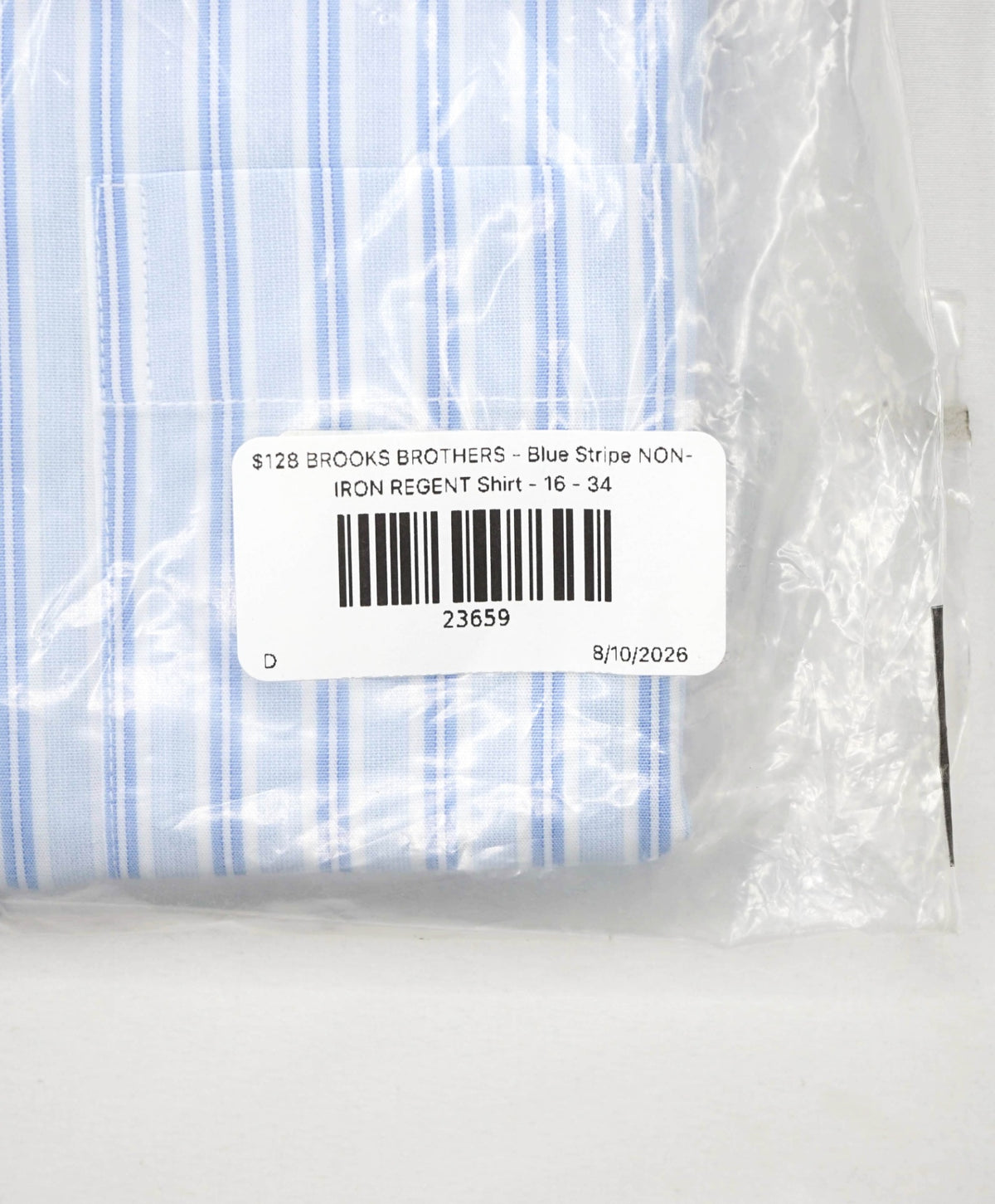 $128 BROOKS BROTHERS - Blue Stripe NON-IRON REGENT Shirt - 16 - 34