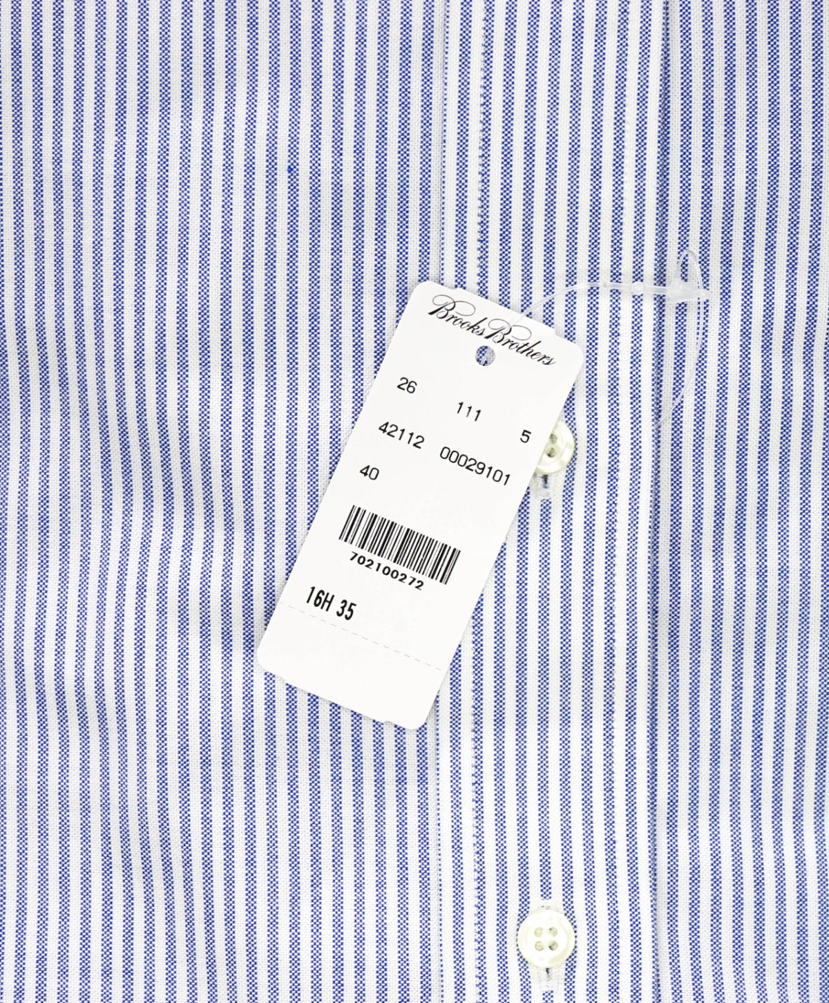 $128 BROOKS BROTHERS - Blue Stripe NON-IRON REGENT Shirt - 16.5 - 35